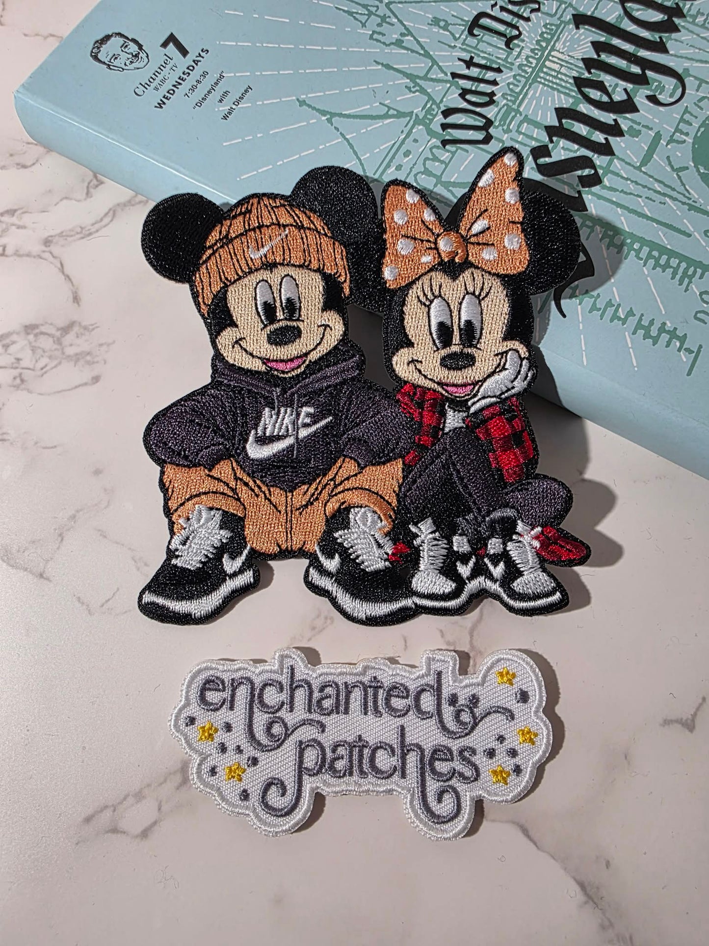 4" Happiest Park Nike Street Wear Girl Boy Mouse Embroidered Iron On Patch