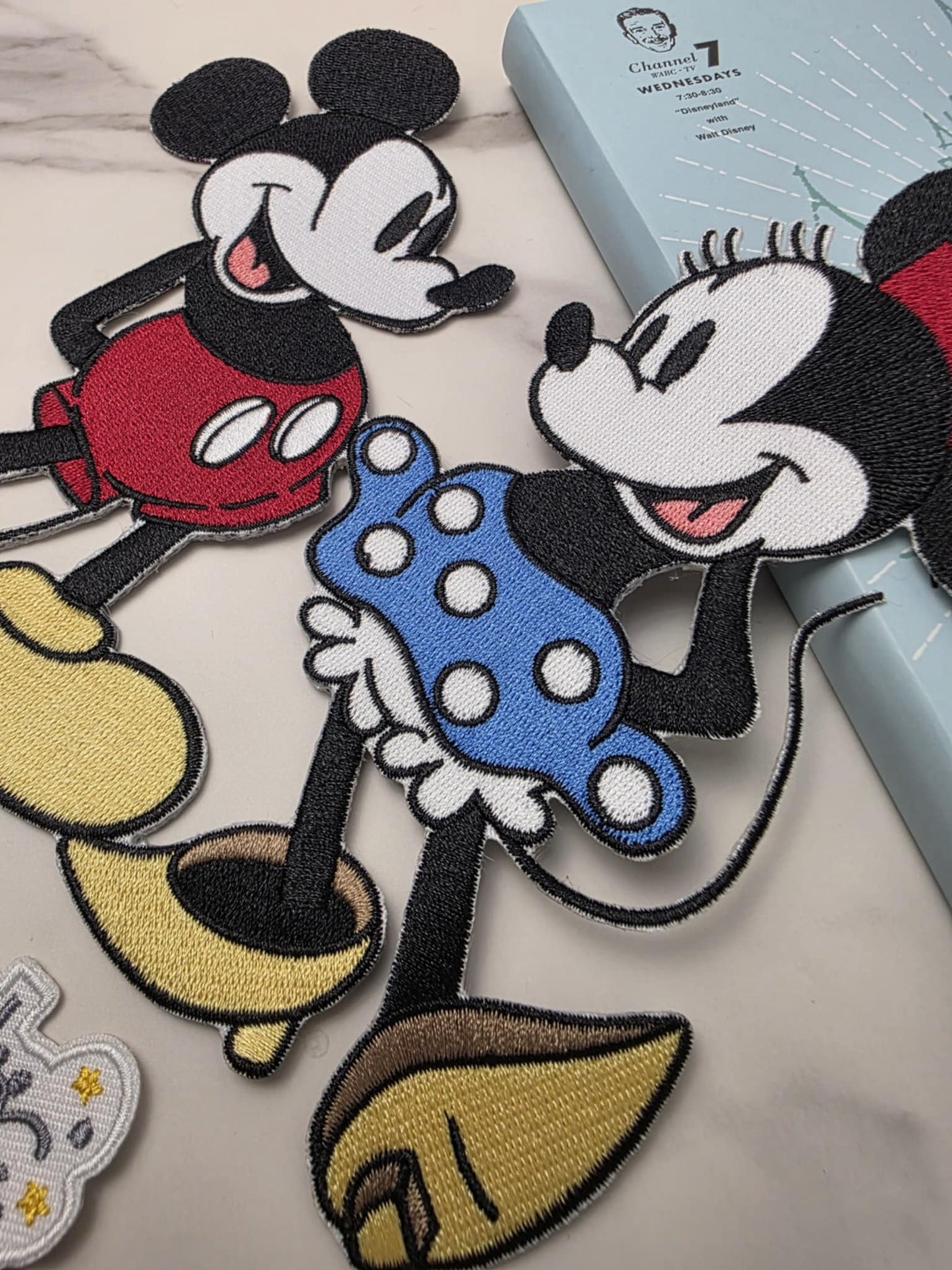 XL 8" Happiest Park Girl Boy Mouse Couple Embroidered Iron On Patch