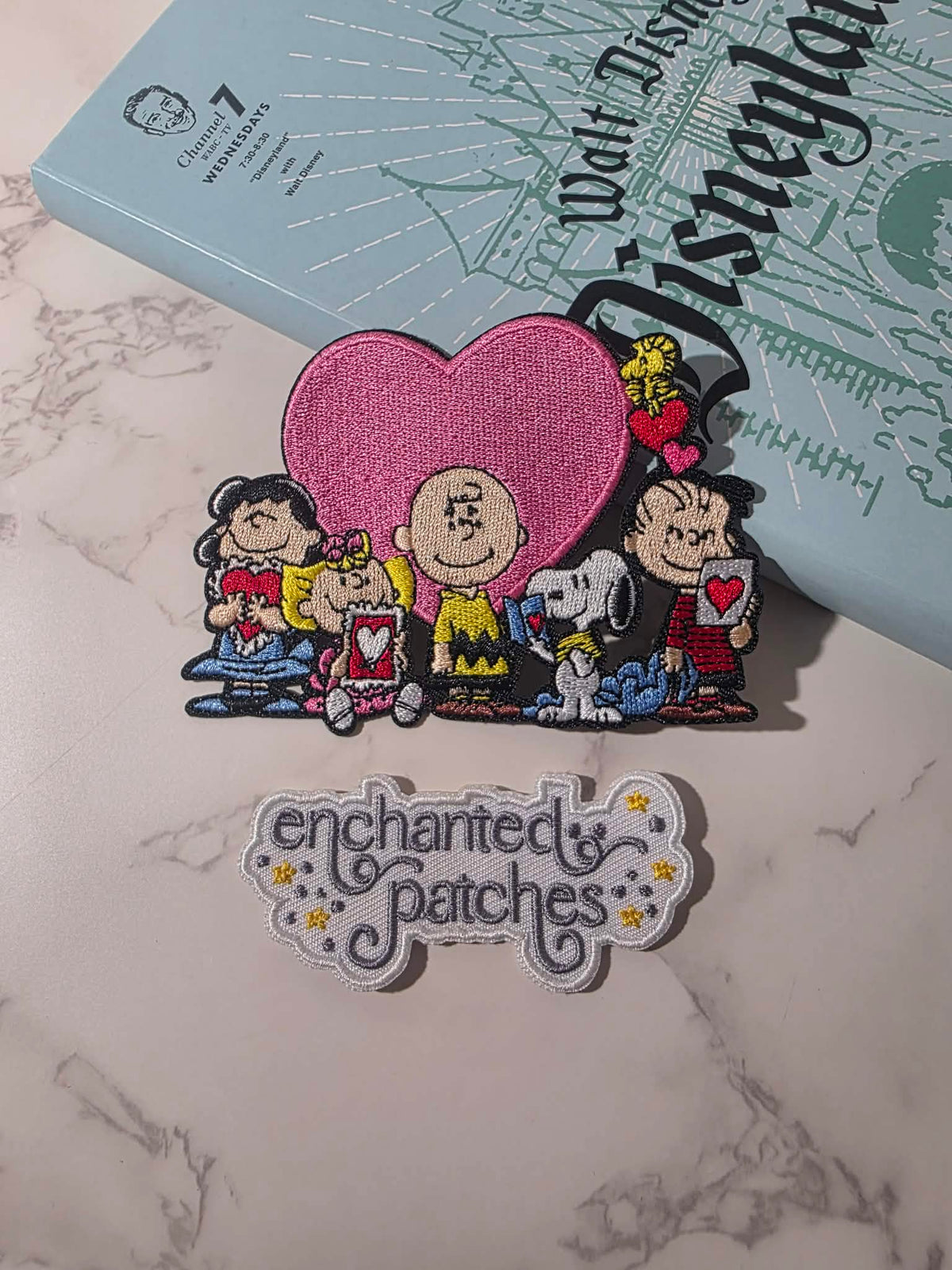4" Peanuts Snoopy Charlie Brown and Friends Valentine Hearts Embroidered Iron On Patch