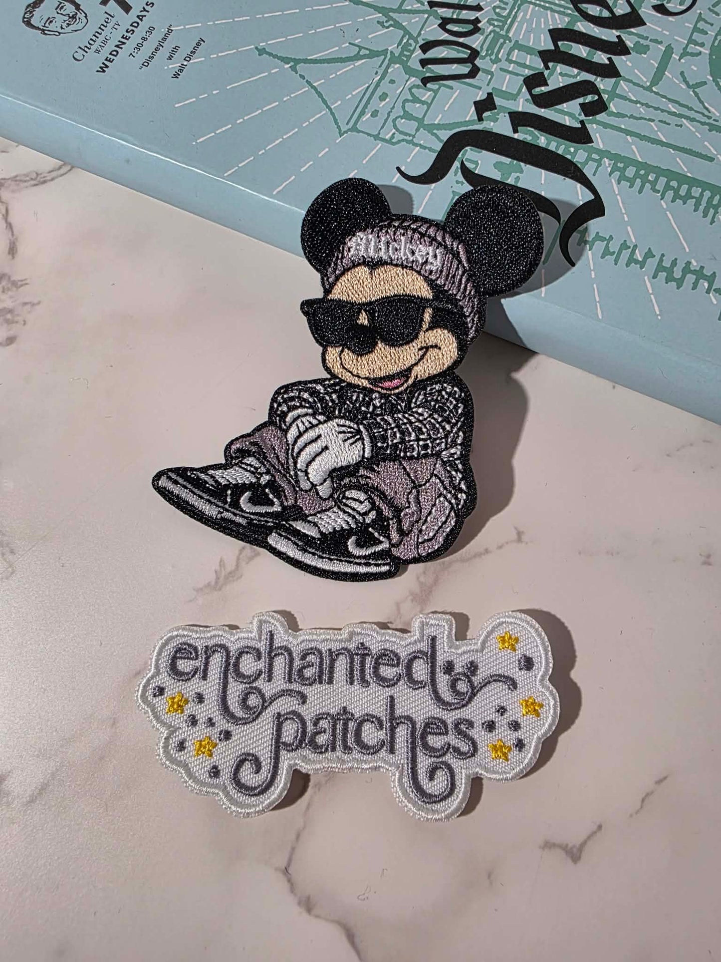 3" Happiest Park Black/White Street Wear Boy Mouse Embroidered Iron On Patch