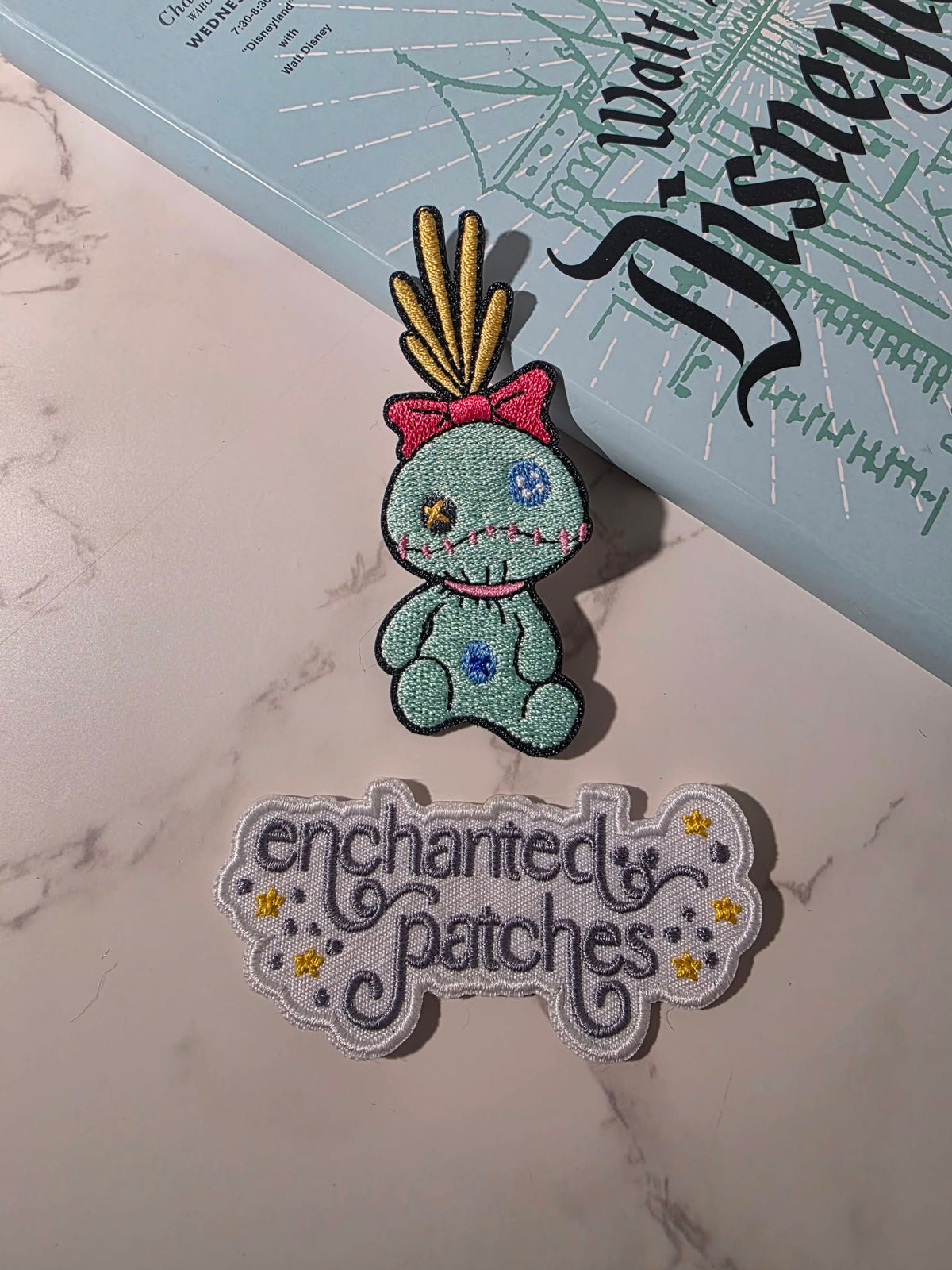3.5" Blue Alien Stitch's Friend Scrump Embroidered Iron On Patch