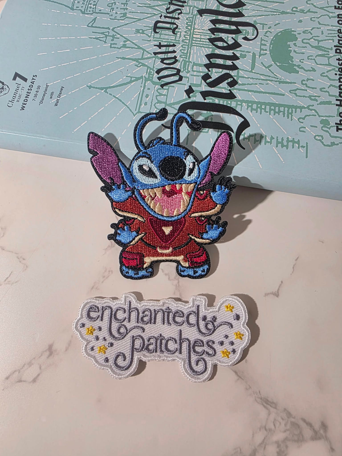 NEW DROP - 3" Blue Alien Stitch in Space Suit Embroidered Iron On Patch