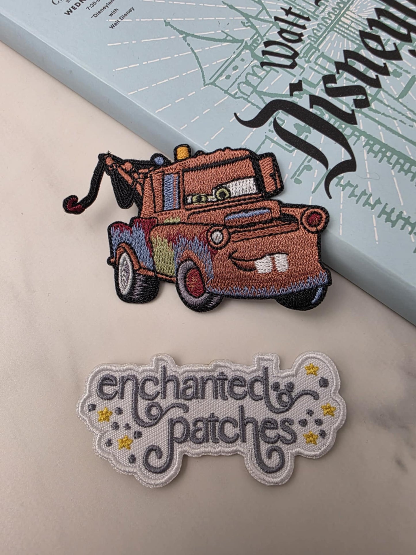 LAST SIX - 3" Brown Tow Mater Truck Race Car Iron On Patch