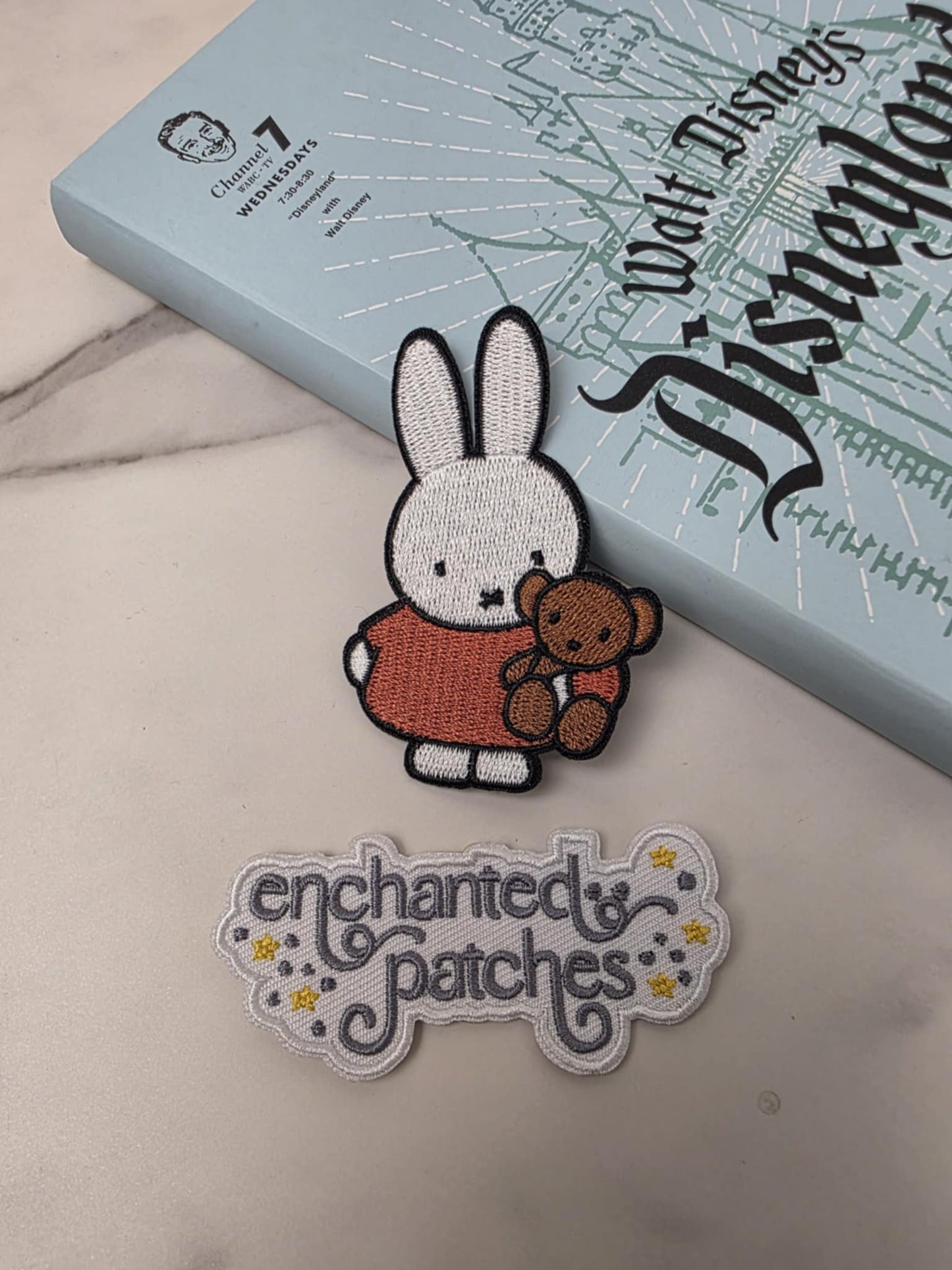 3" Anime Kawaii Japanese Miffy Rabbit Holding Bear Embroidered Iron On Patch