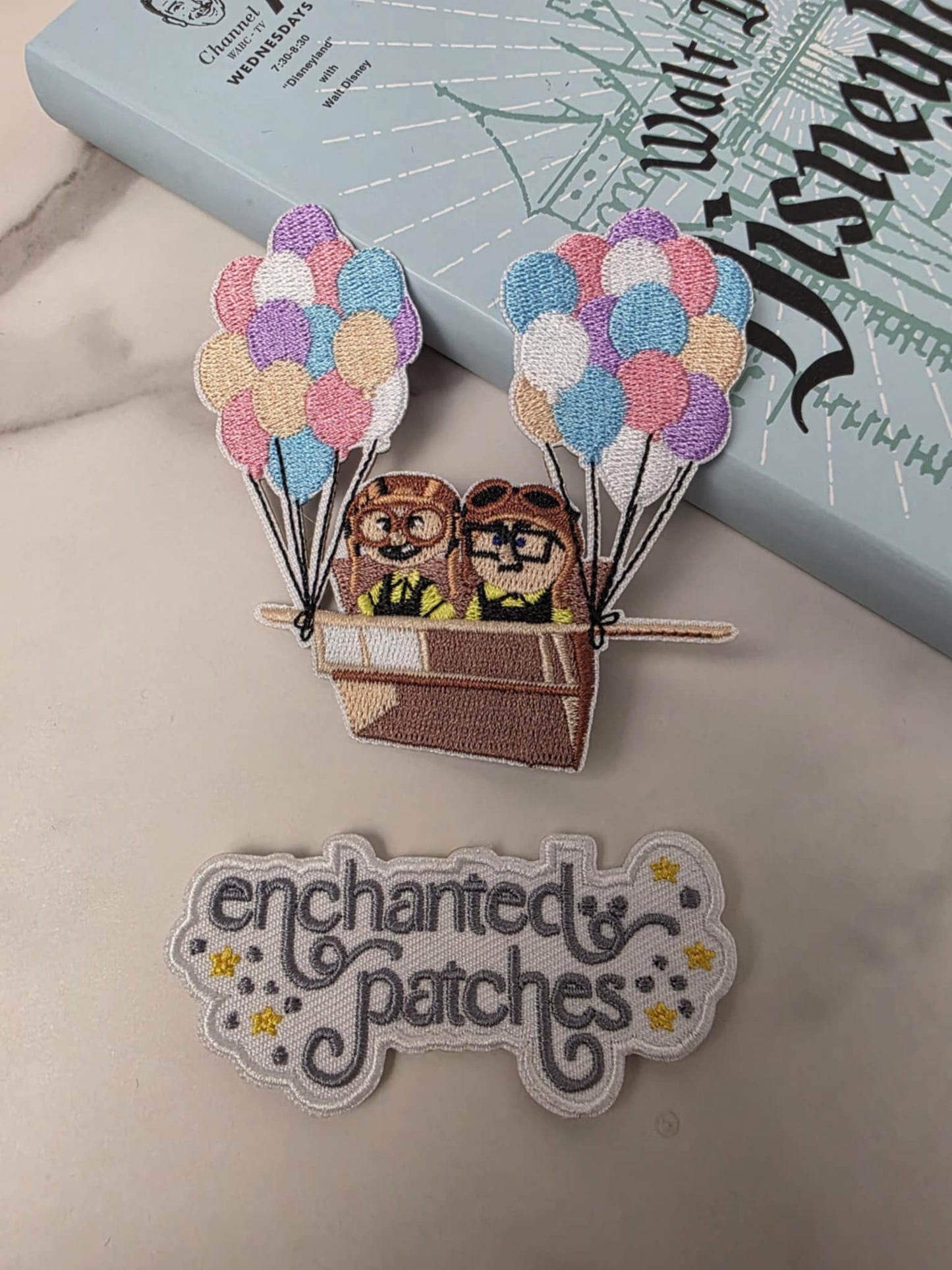 LAST TWO - 3.5" Balloon House Young Couple in Box Iron On Patch