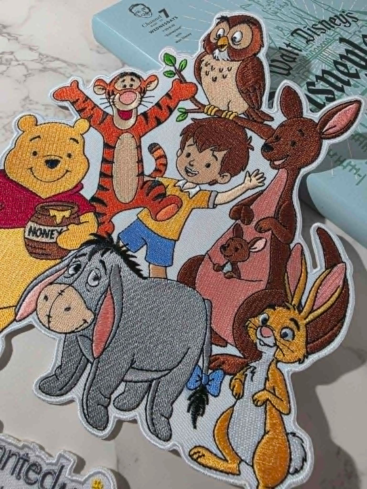 XL 8" Kawaii Winnie the Pooh with Friends Embroidered Iron On Patch
