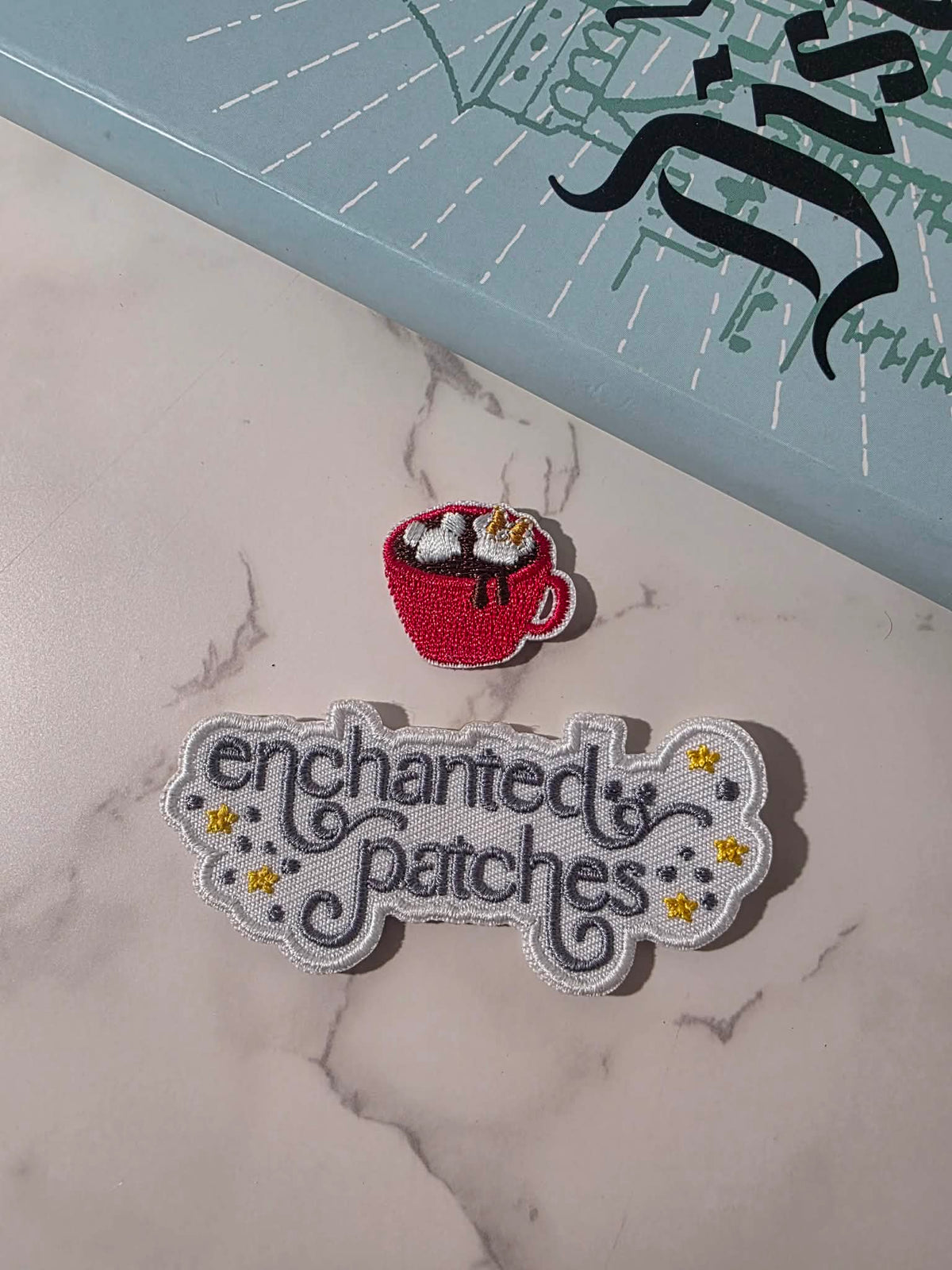 1" Mini Christmas Hot Cocoa w/ Mickey Marshmallows Embroidered Iron On Patch
