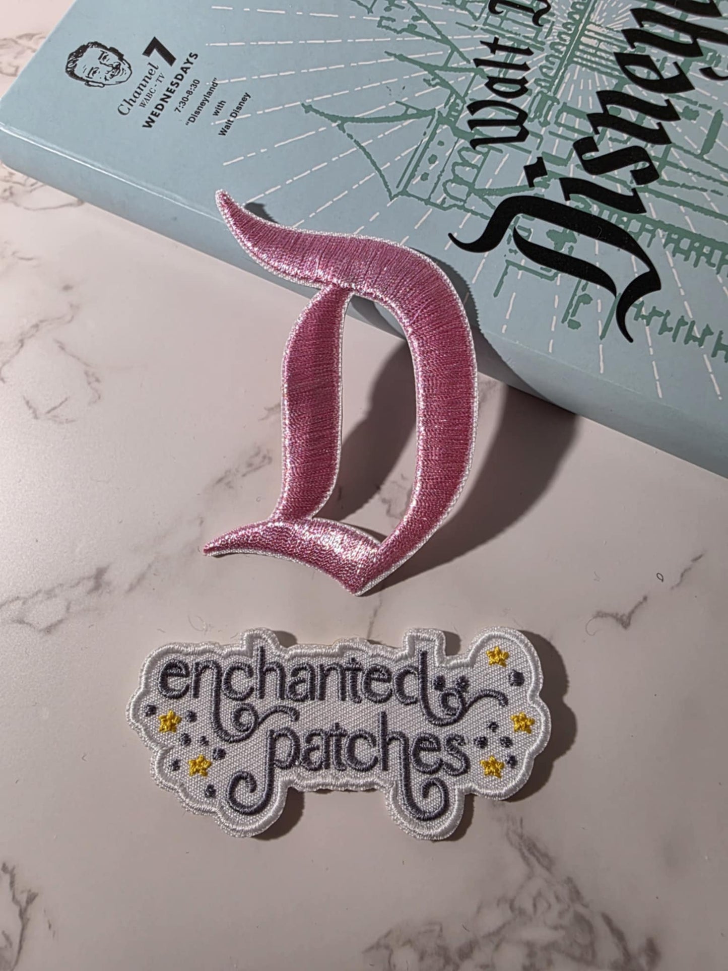 3" Happiest Park Logo Pink Metallic Sign Iron On Patch