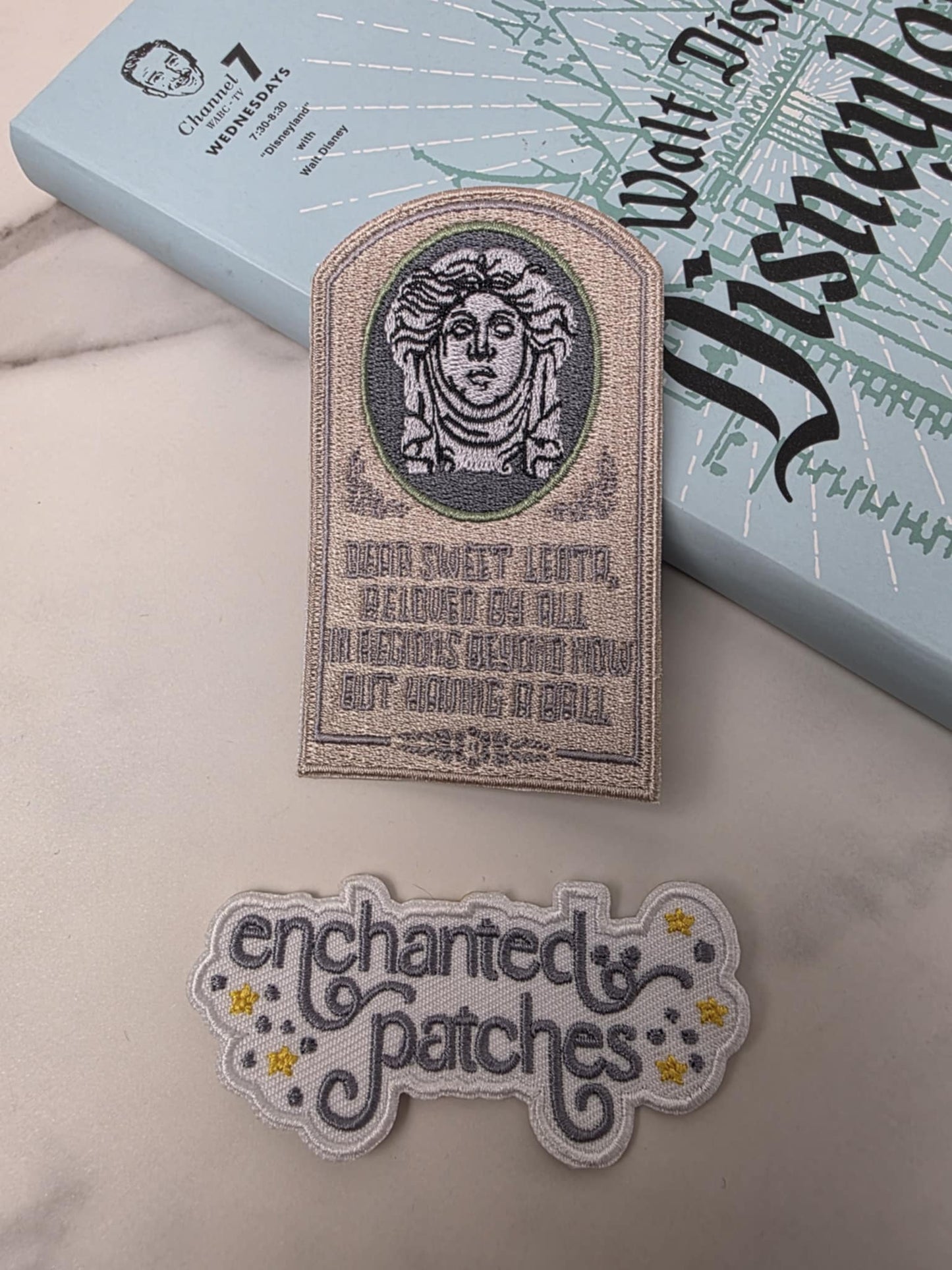 3.5" Haunted Mansion Tombstone Leota Ghost Monster Halloween Iron On Patch