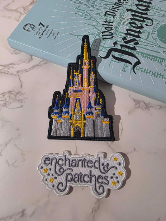4" Happiest Park Princess Castle Embroidered Iron On Patch