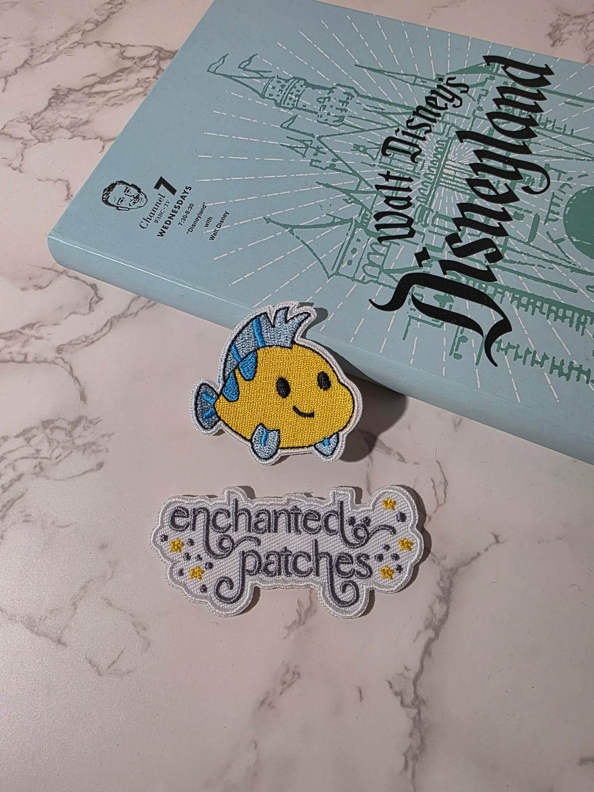 2" Kawaii Flounder Fish Mermaid Princess Sidekick Friend Iron On Patch
