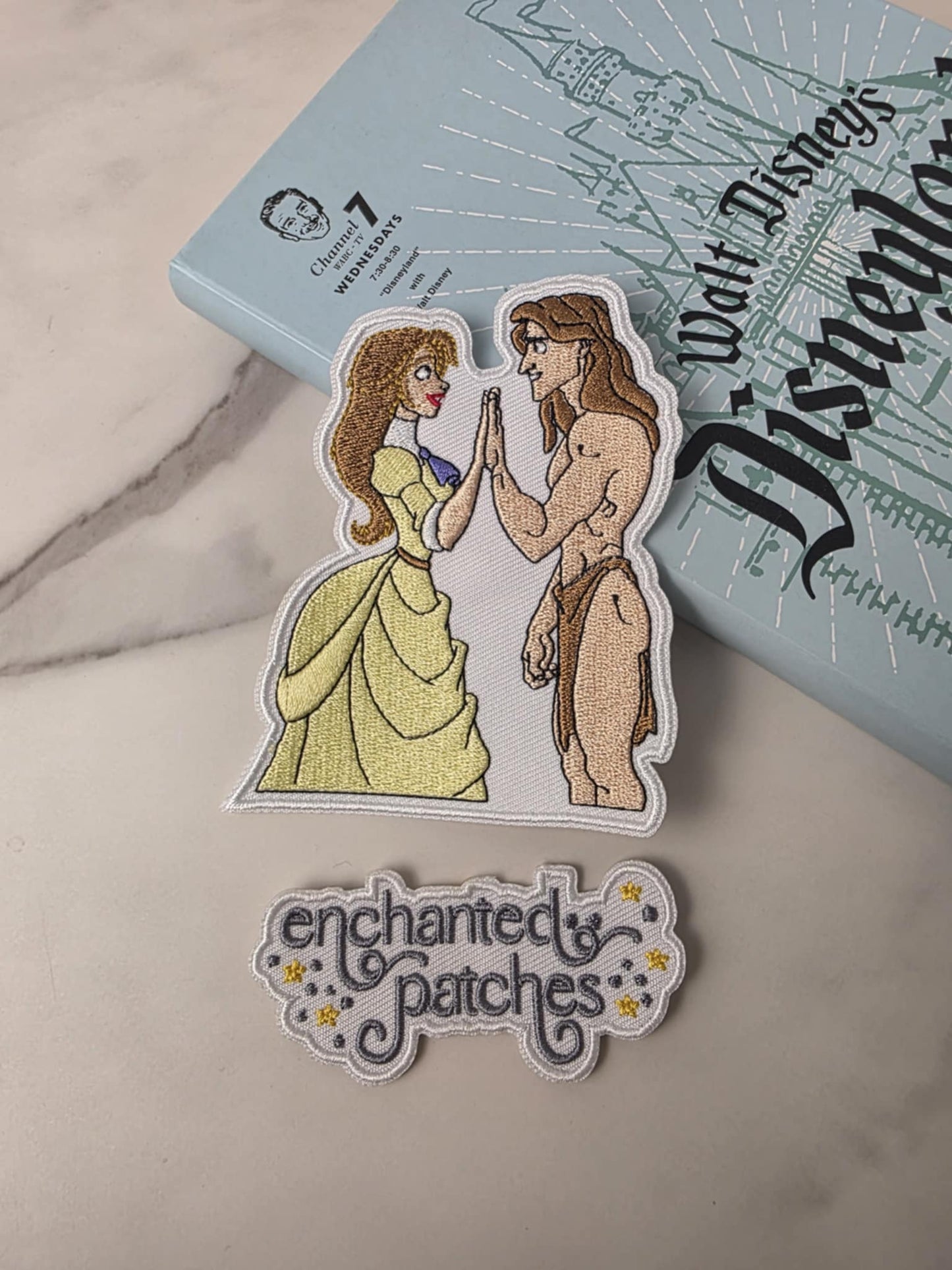 4" Jungle Man Tarzan with Girlfriend Embroidered Iron On Patch