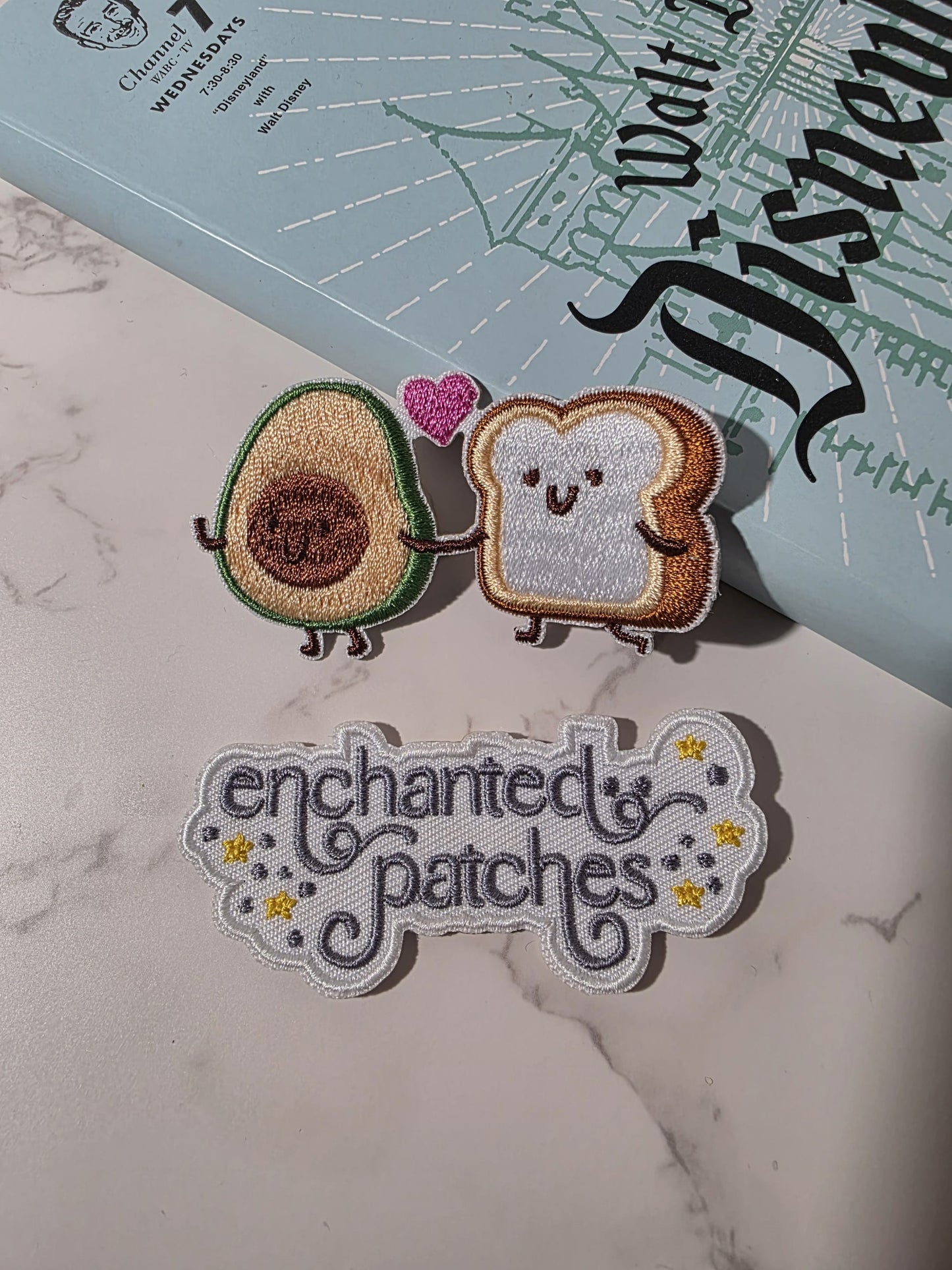 3" - Avocado and Toast Couple Valentine Kawaii Cute Embroidered Iron On Patch