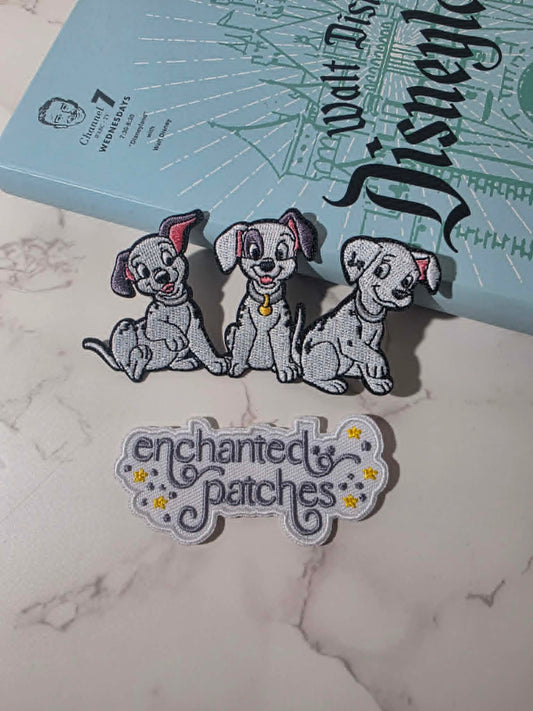 4" Dalmatian Puppies Pups Embroidered Iron On Patch