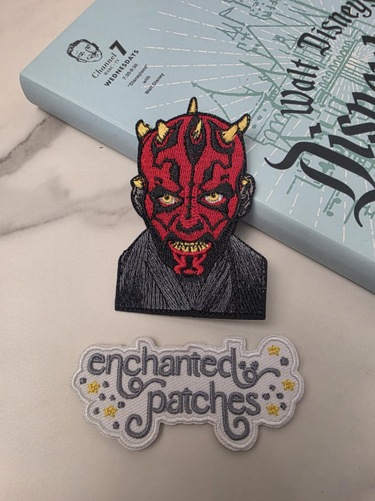 3" SW Star Galaxy Black Villain with Horns Iron On Patch