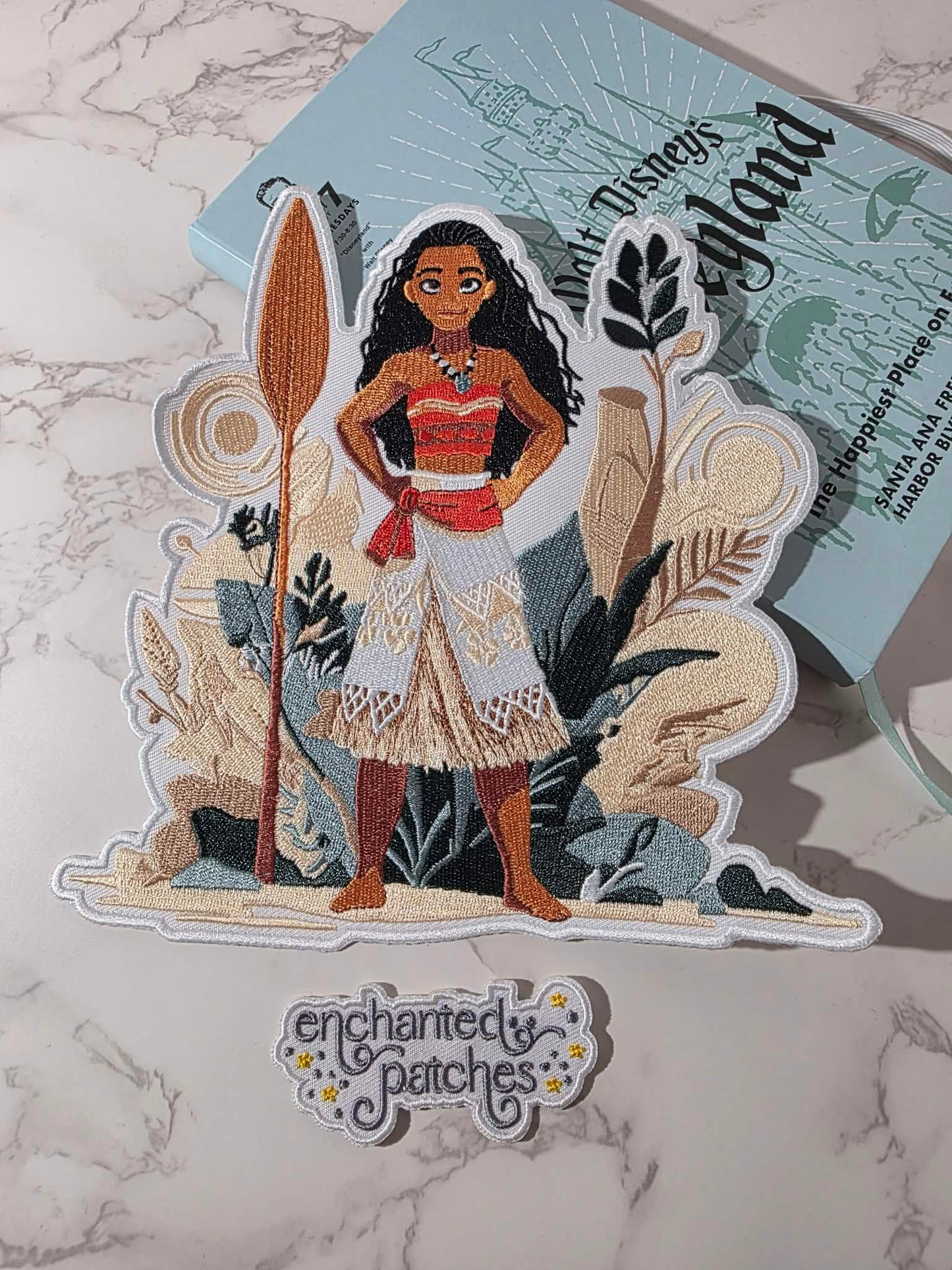 8" XL Hawaiian Island Moana Princess Embroidered Iron On Patch