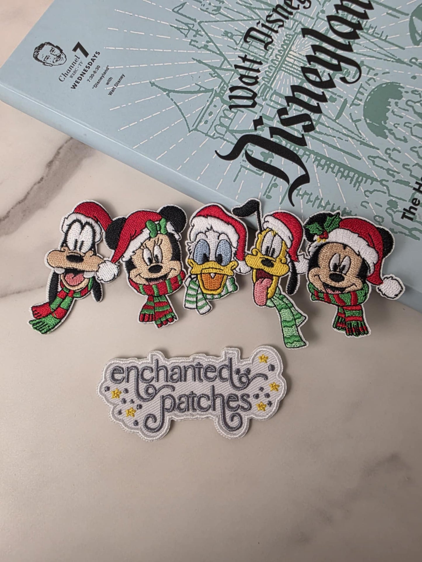 6" Fab 6 Happiest Park Holiday Christmas Santa Hat Embroidered Iron On Patch