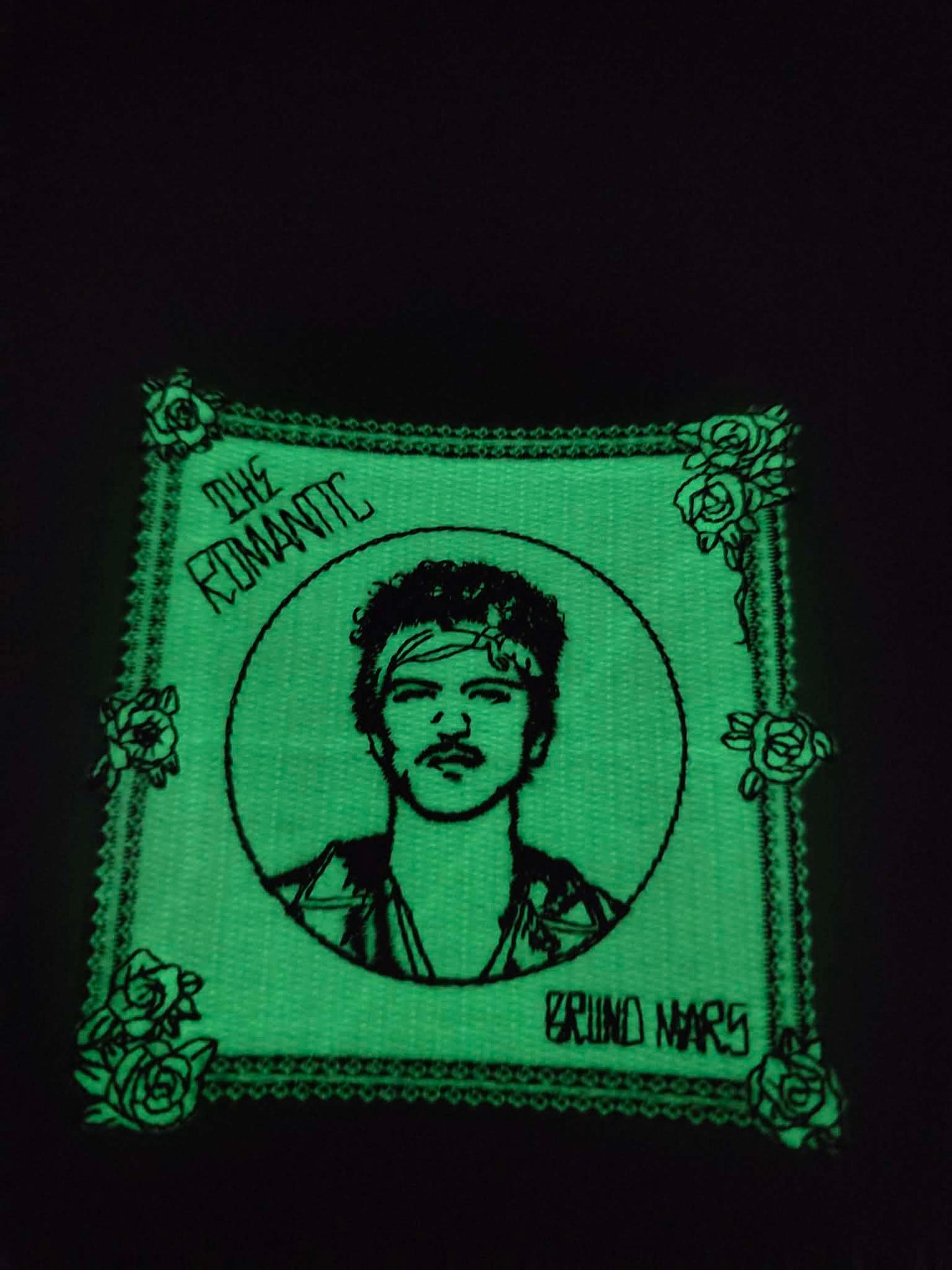 3" GLOW IN THE DARK The Romantic Era Tour Bruno Mars Rose Embroidered Iron On Patch