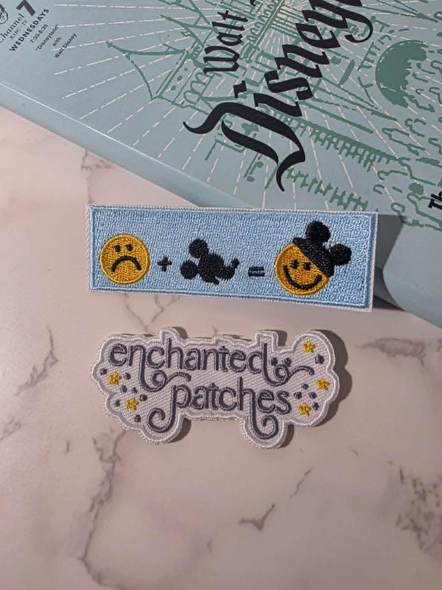 NEW DROP - 3.5" Sad Face Disney Happy Face Embroidered Iron On Patch