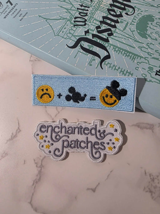 3.5" Sad Face Disney Happy Face Embroidered Iron On Patch