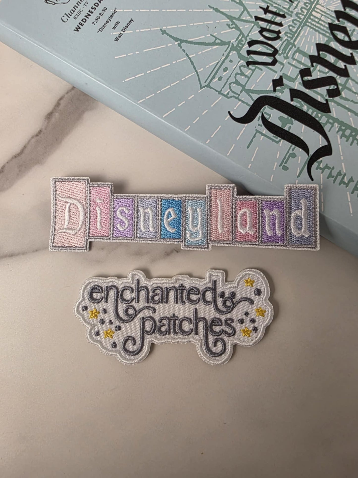 4" Pastel Happiest Park Vintage Logo Marquee Sign Embroidered Iron On Patch