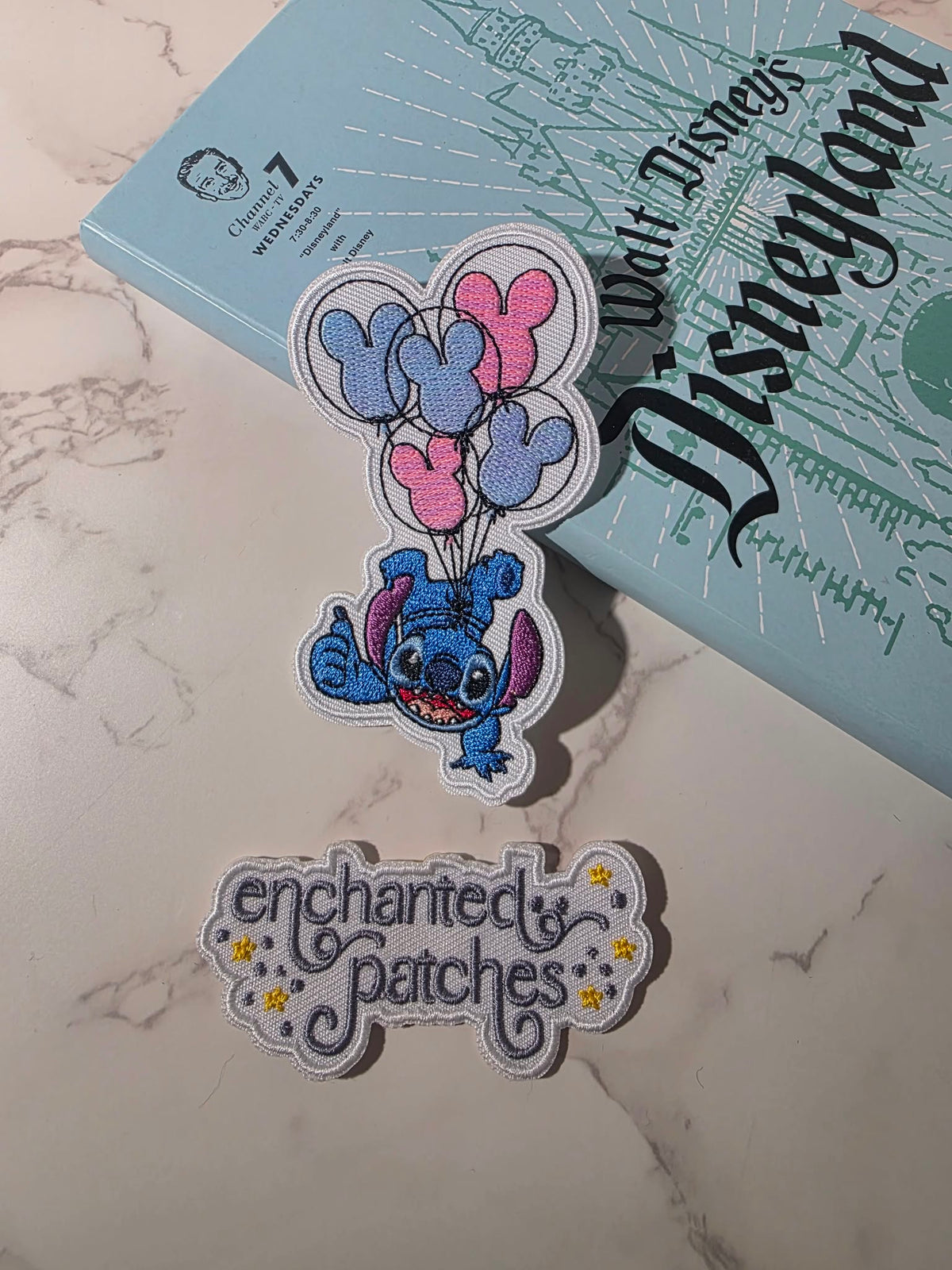 4" Blue Alien Stitch Temperature Changing Balloons Embroidered Iron On Patch
