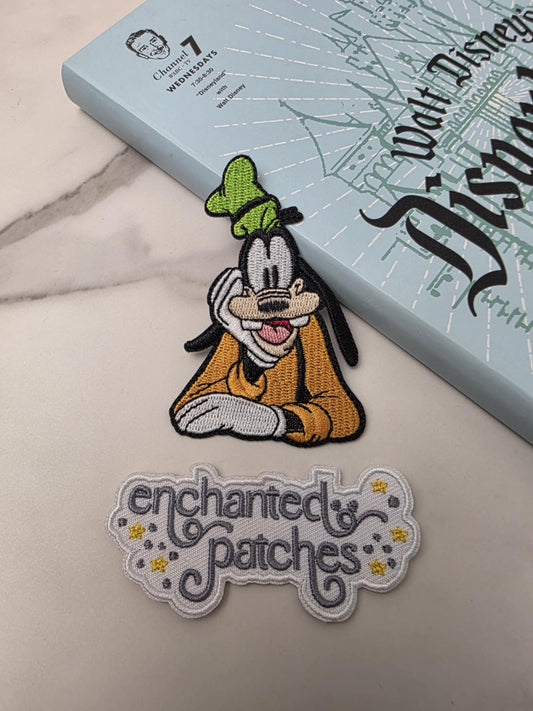 3" Happiest Park Goofy Dog Hands on Face Embroidered Iron On Patch