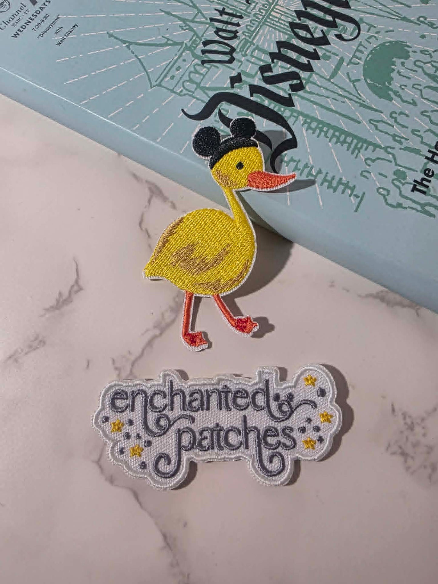 NEW DROP - 3" Yellow Baby Duck Duckling Happiest Park with Mouse Ears Iron On Patch