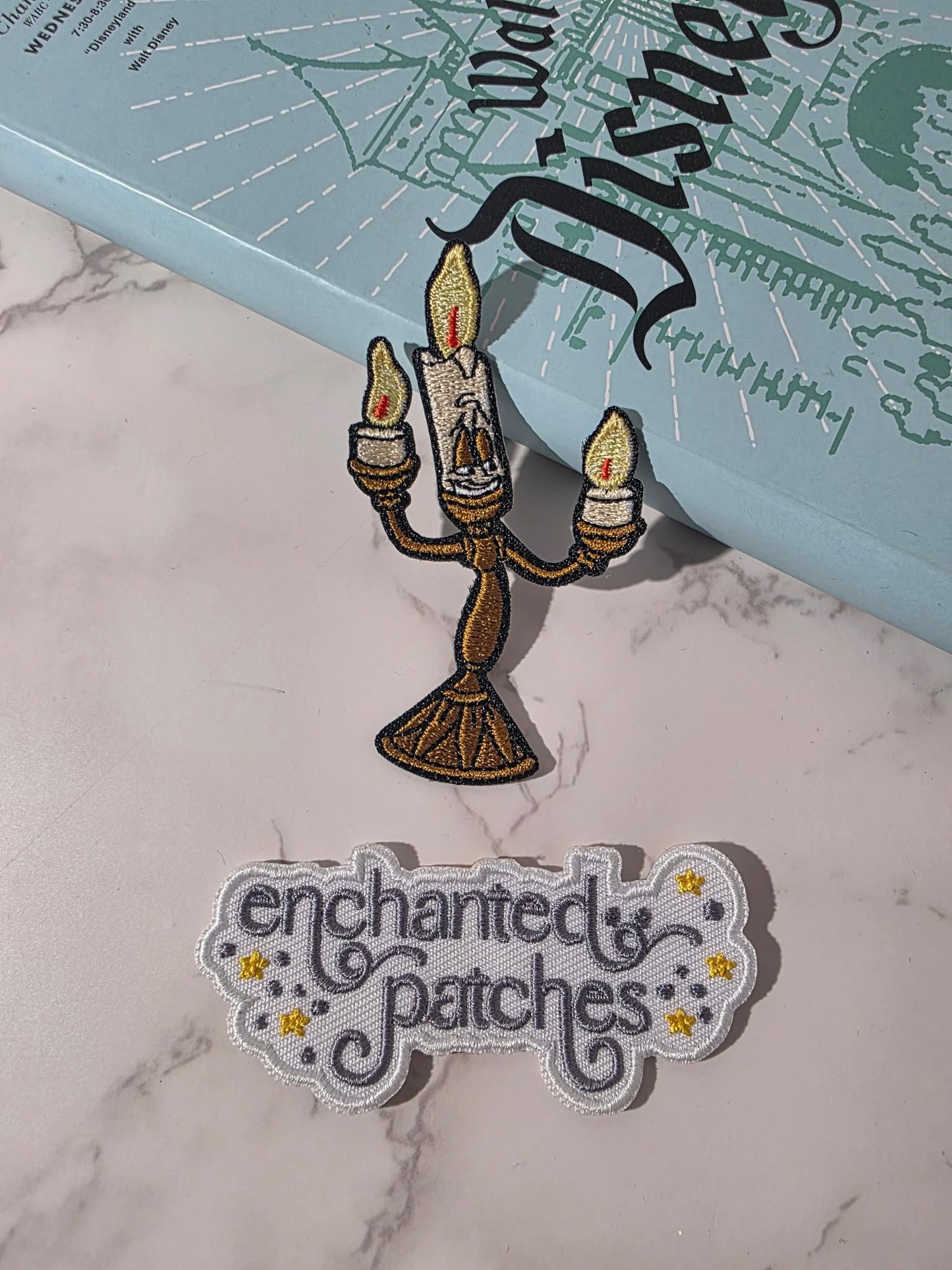 3" Reading Princess Candle Embroidered Iron On Patch