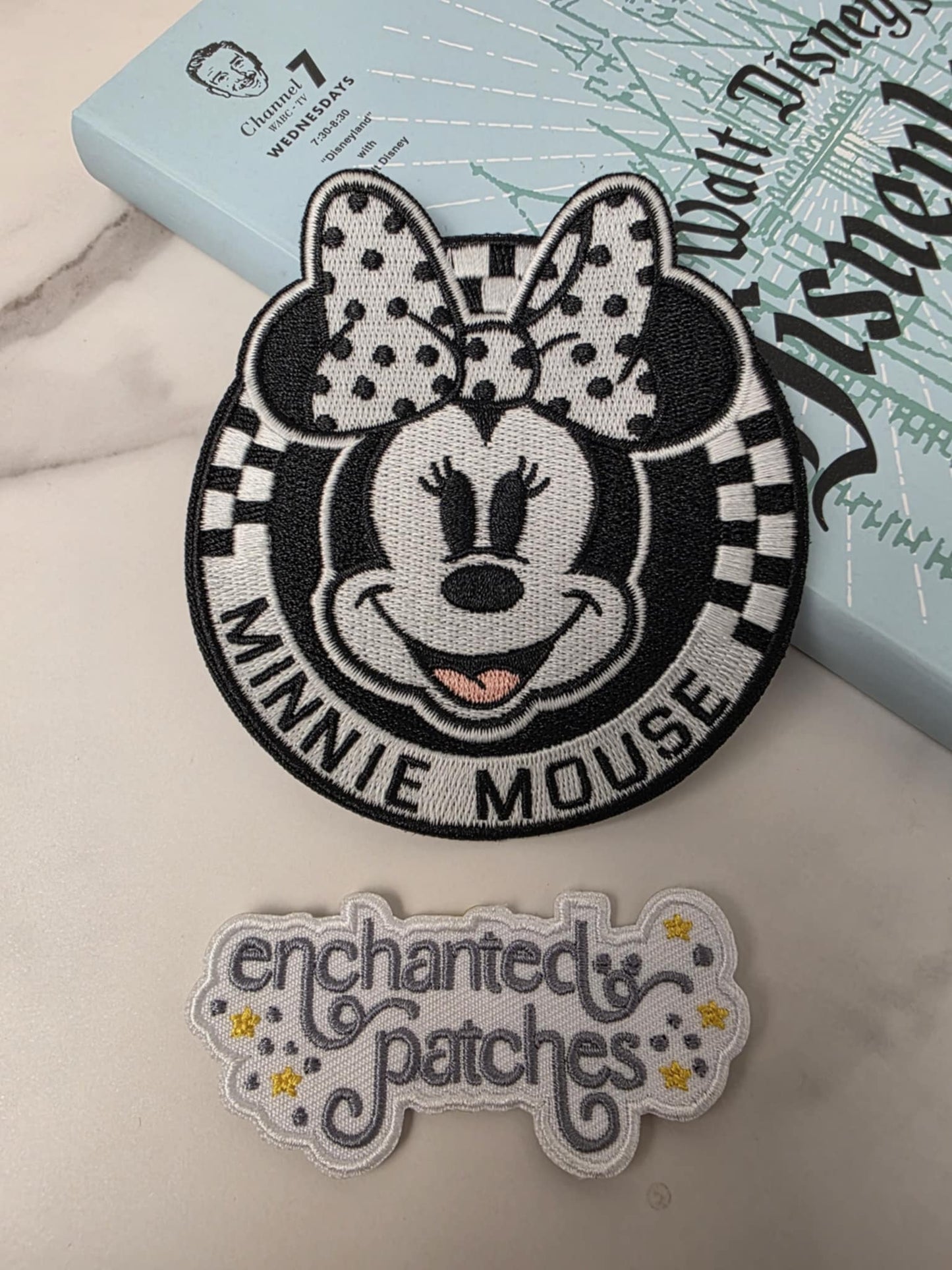 4" GLOW IN THE DARK Checker Girl Mouse Iron On Patch