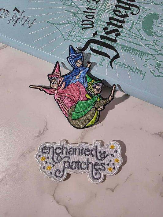 3" Three Fairies Fairy from Sleeping Princess Embroidered Iron On Patch