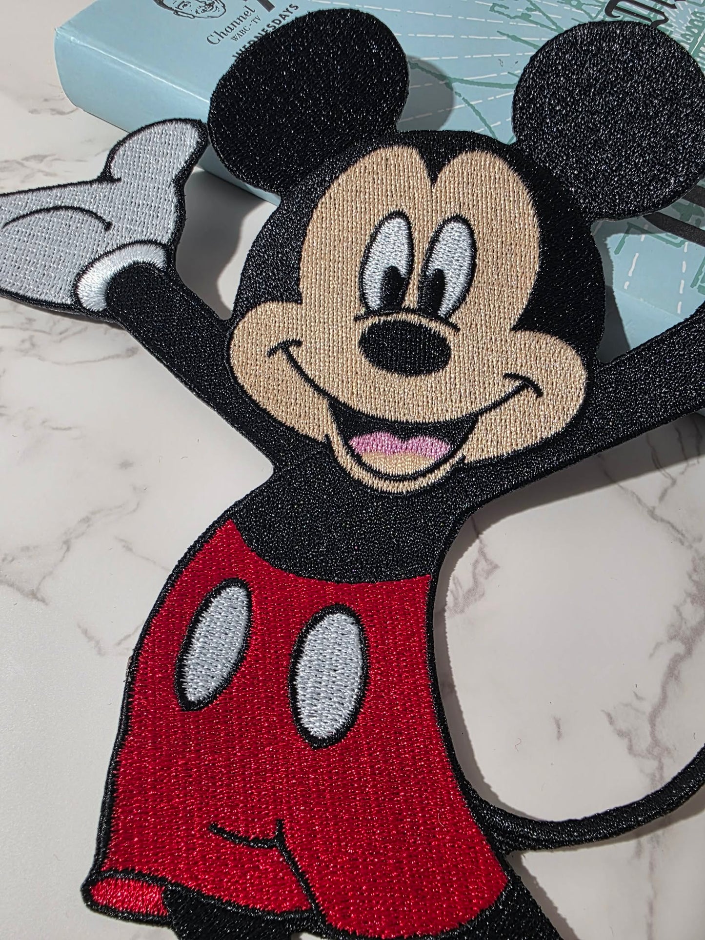 8" XL Happiest Girl Mouse Whole Body Embroidered Iron On Patch