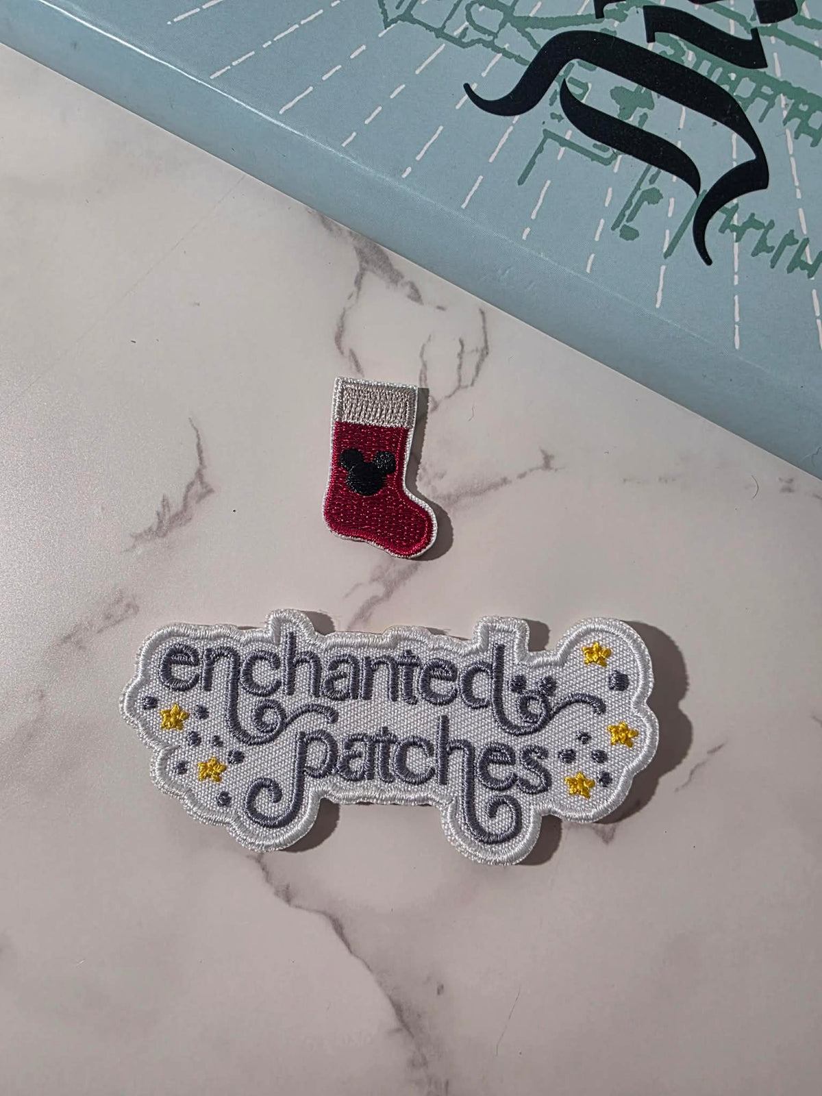 1" Mini Red Christmas Stocking Embroidered Iron On Patch