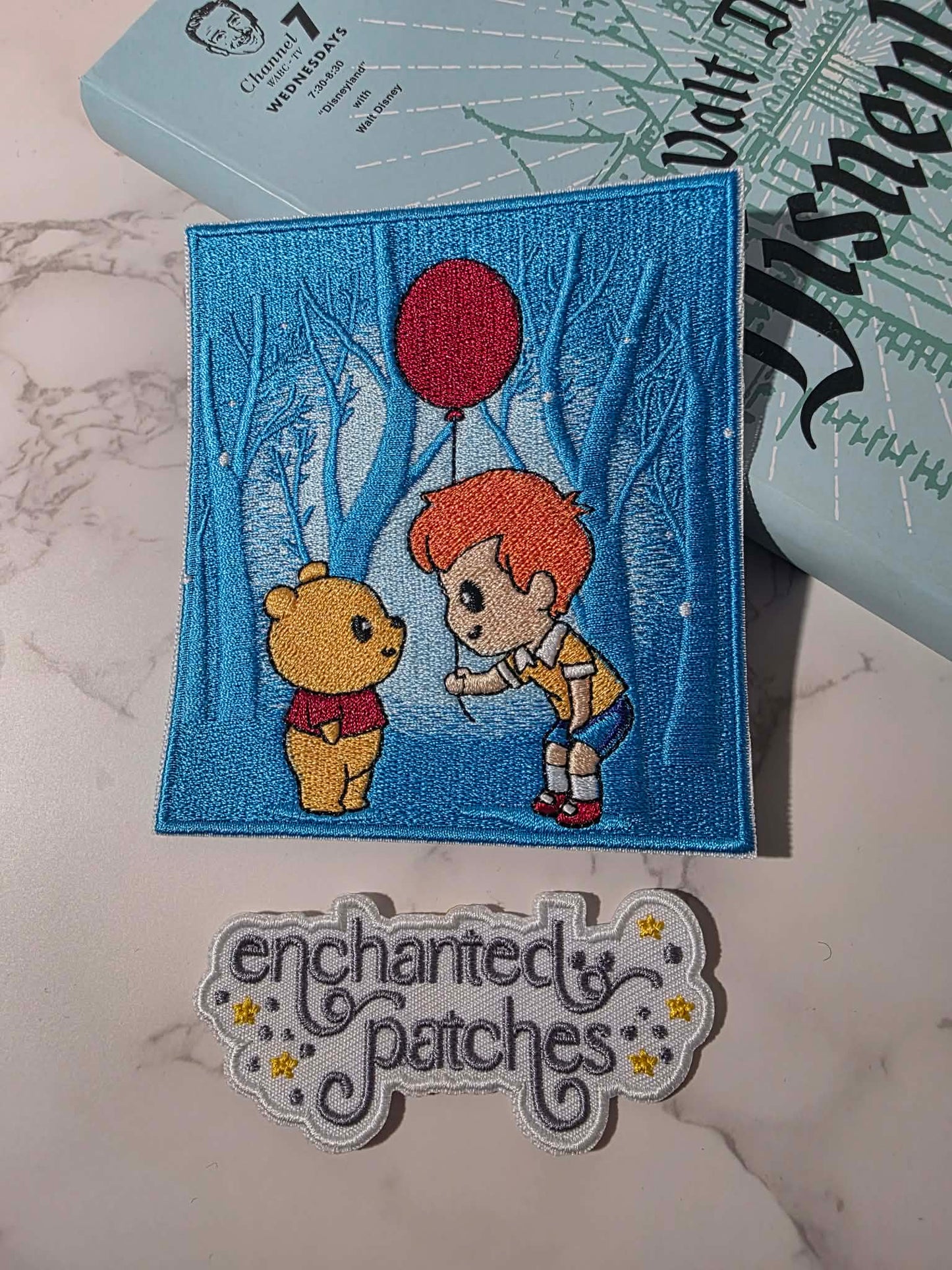 4" Kawaii Happiest Park Winnie the Pooh Balloon Embroidered Iron On Patch