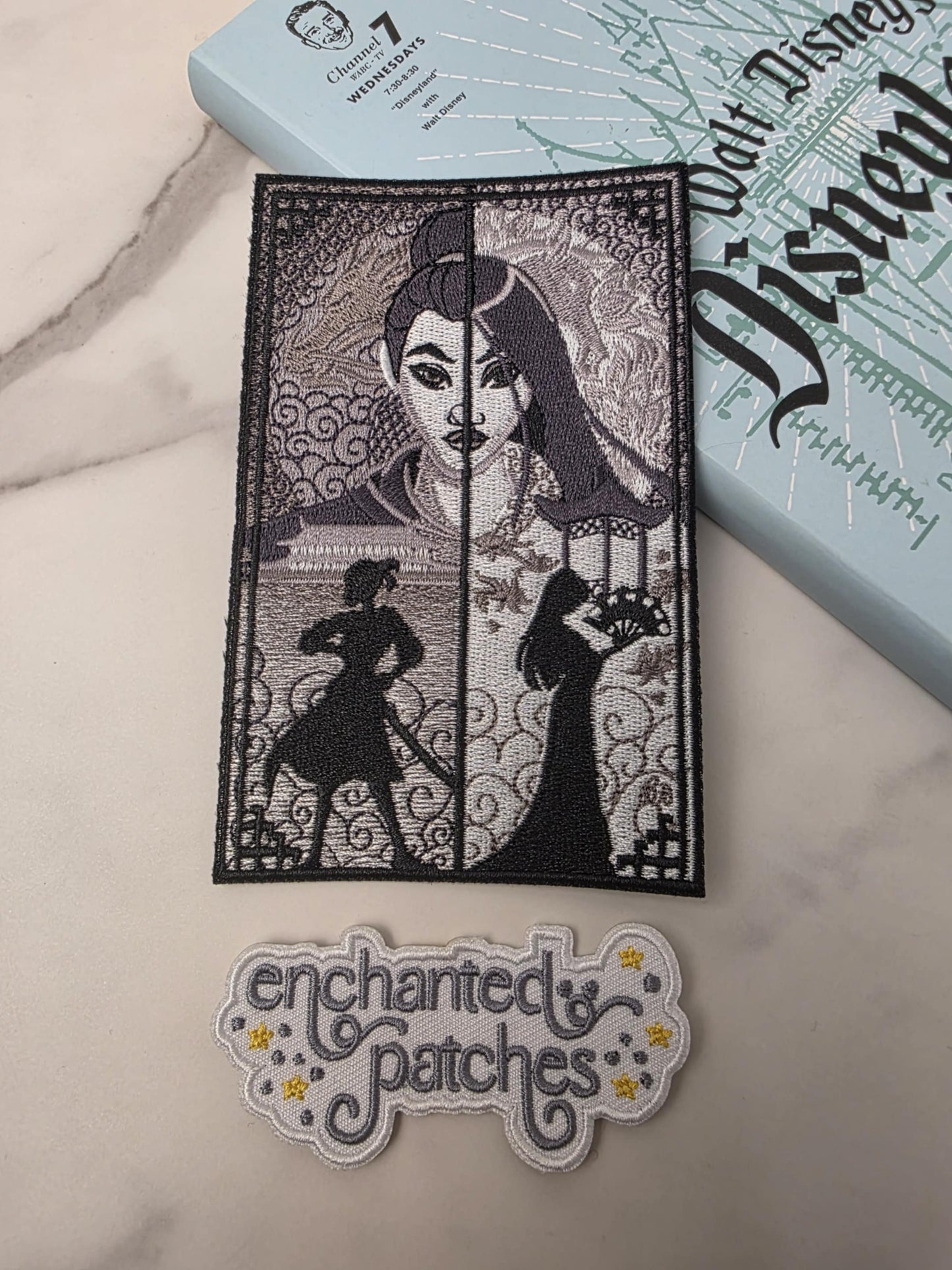 5" Asian Chinese Princess Black White Ninja Warrior Embroidered Iron On Patch
