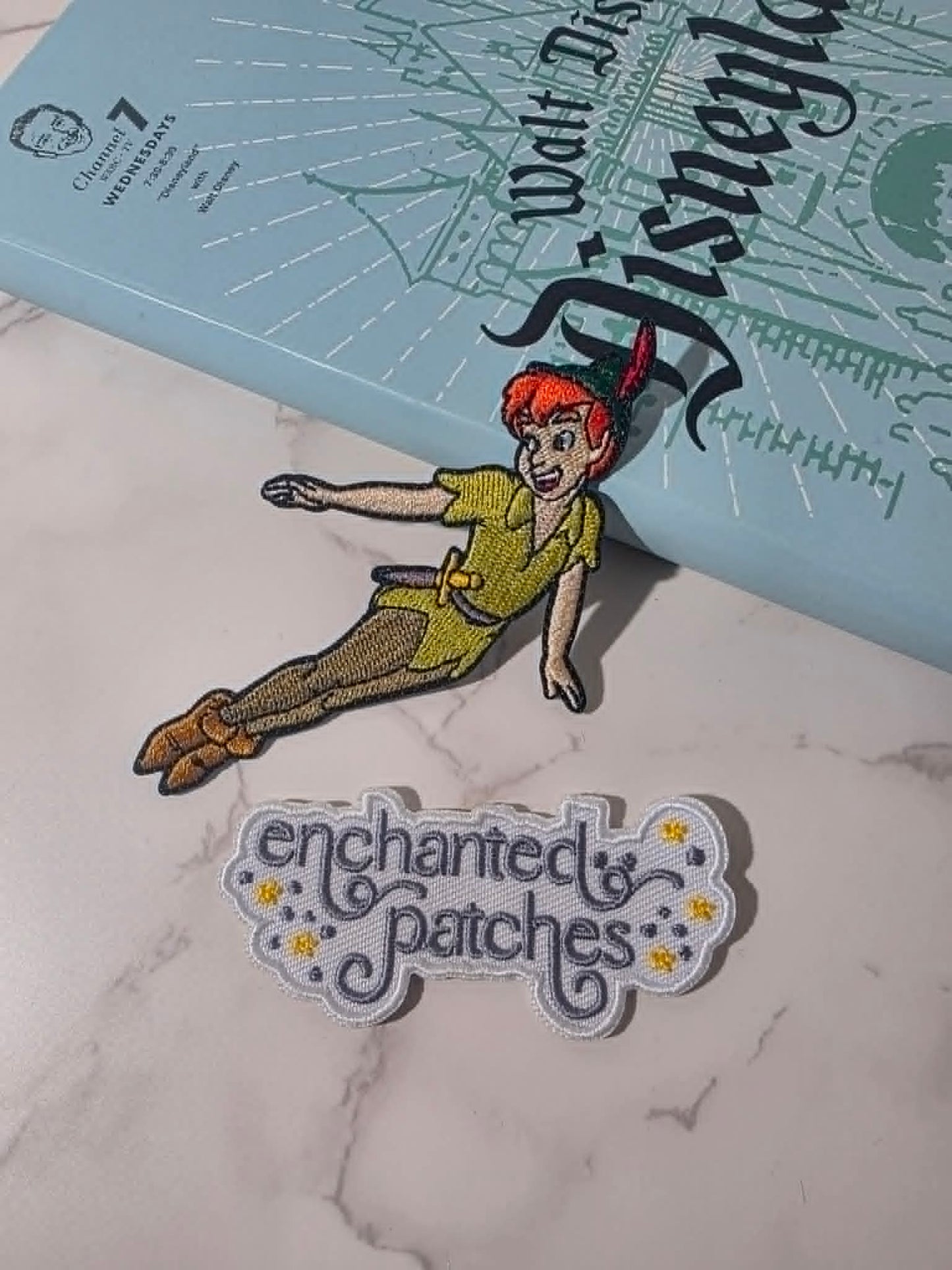 NEW DROP - 4" Never Grow Up Flying Boy Embroidered Iron On Patch