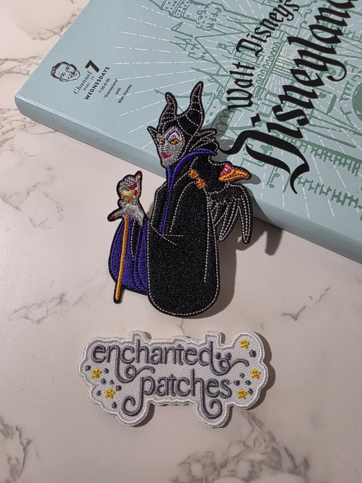 4" Villain Maleficent with Crow Embroidered Iron On Patch