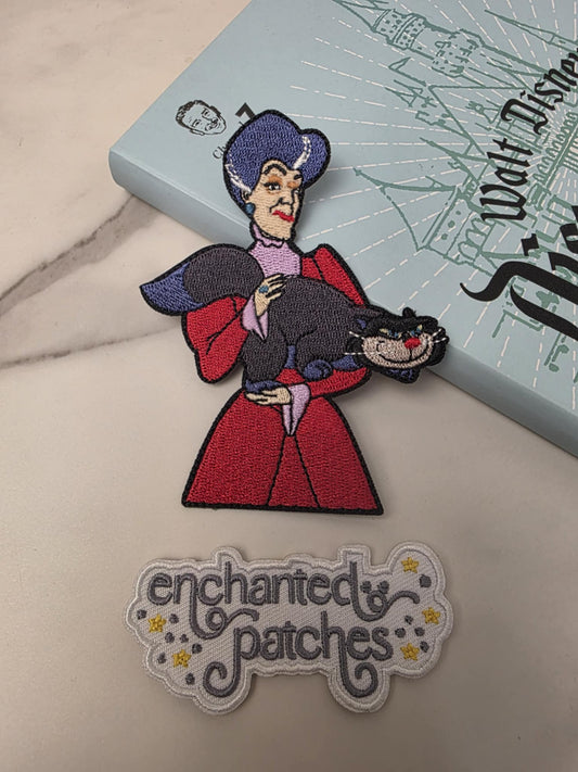 4" Step Mother Stepmom Mom with Cat Villain Iron On Patch