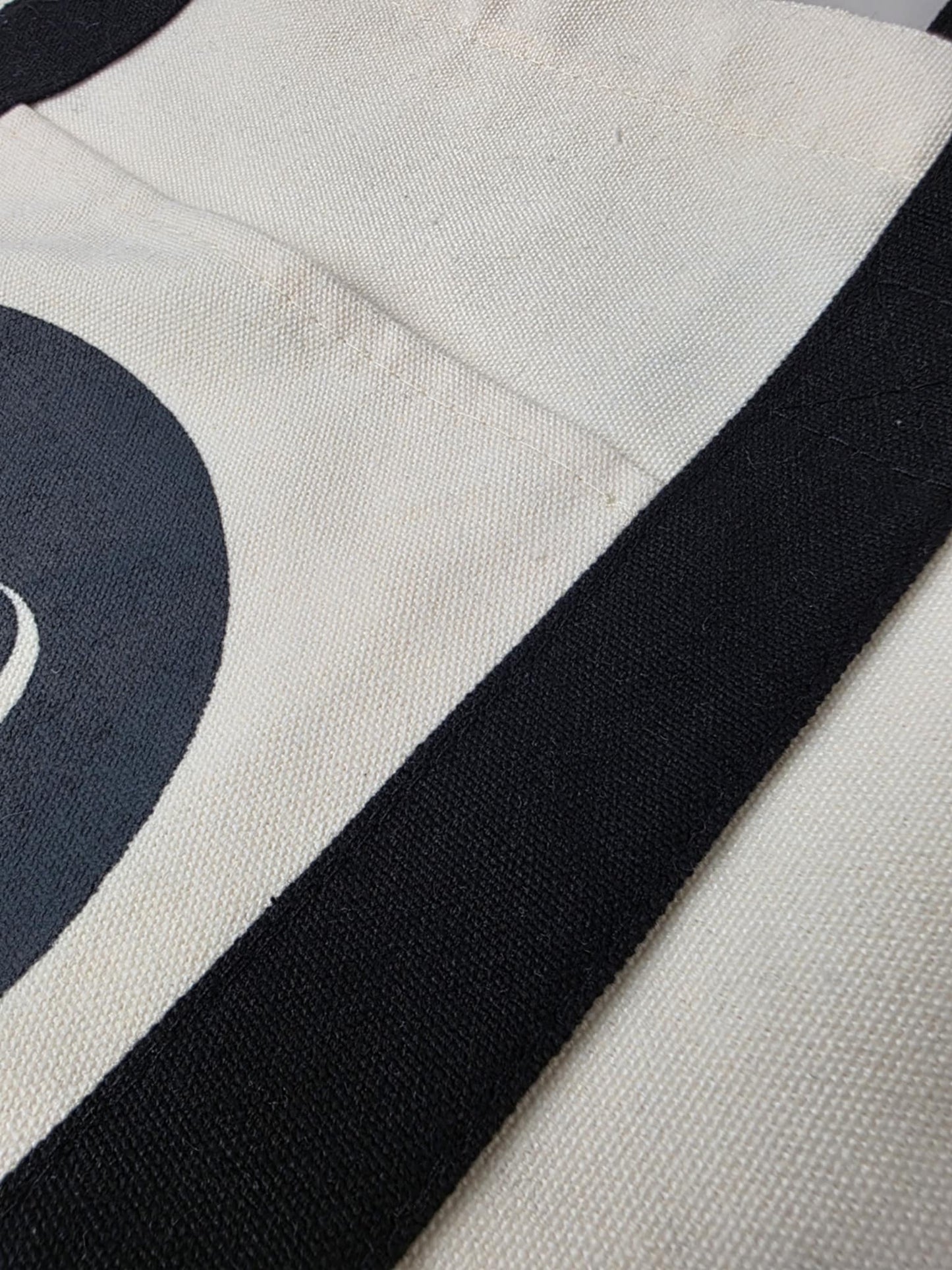 Medium BLANK BLACK 14" x 13" Enchanted Patches Logo Zipper Canvas Tote -- Perfect Grocery/Everyday Bag