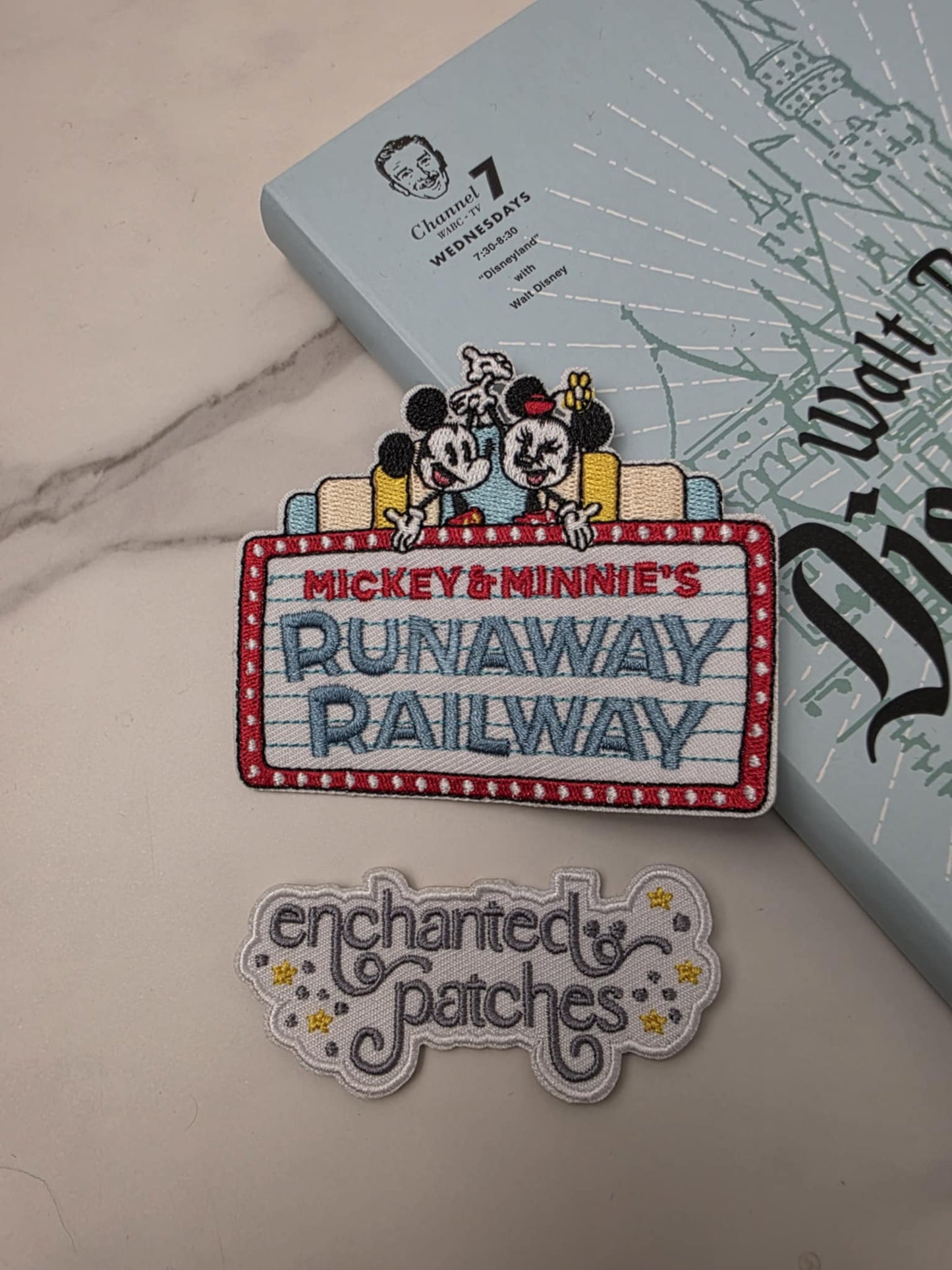 3.5" Happiest Mouse Railway Train Attraction Ride Logo Embroidered Iron On Patch