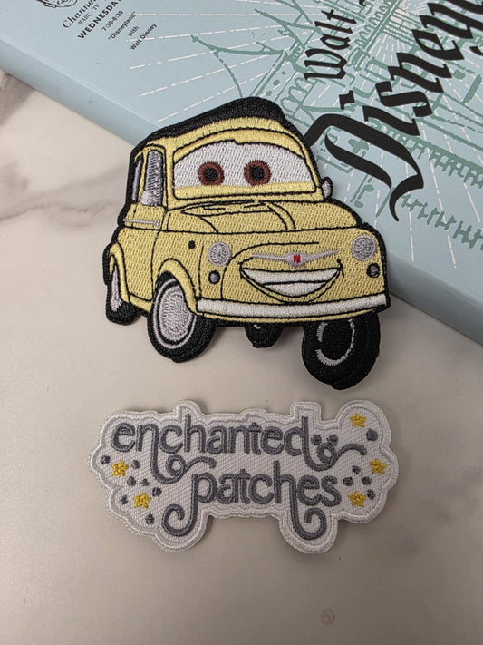 3" Yellow Luigi Race Car Cars Land Piston Cup Embroidered Iron On Patch