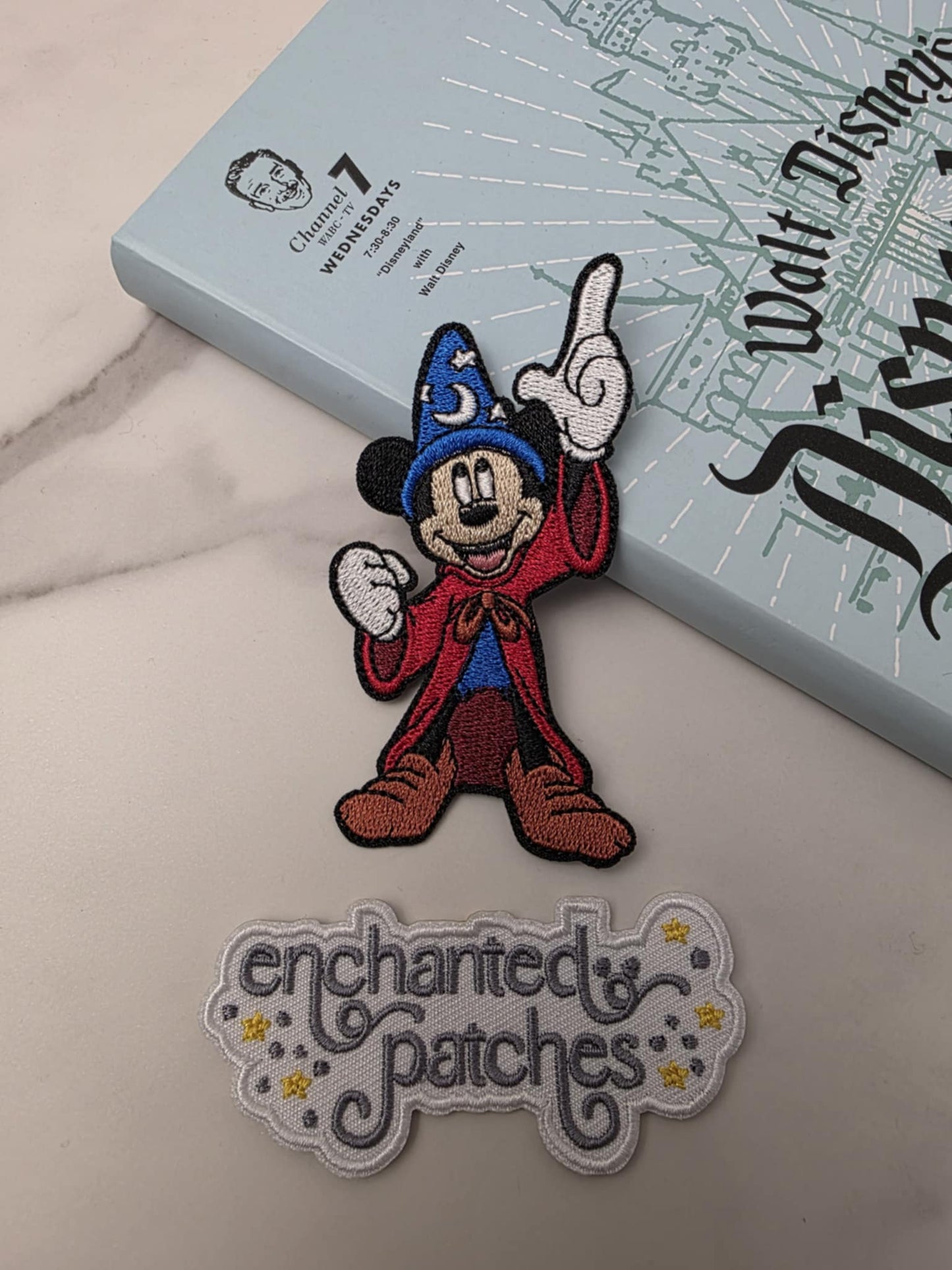 3.5" Happiest Mouse Wizard Sorcerer Pointing Up Embroidered Iron On Patch