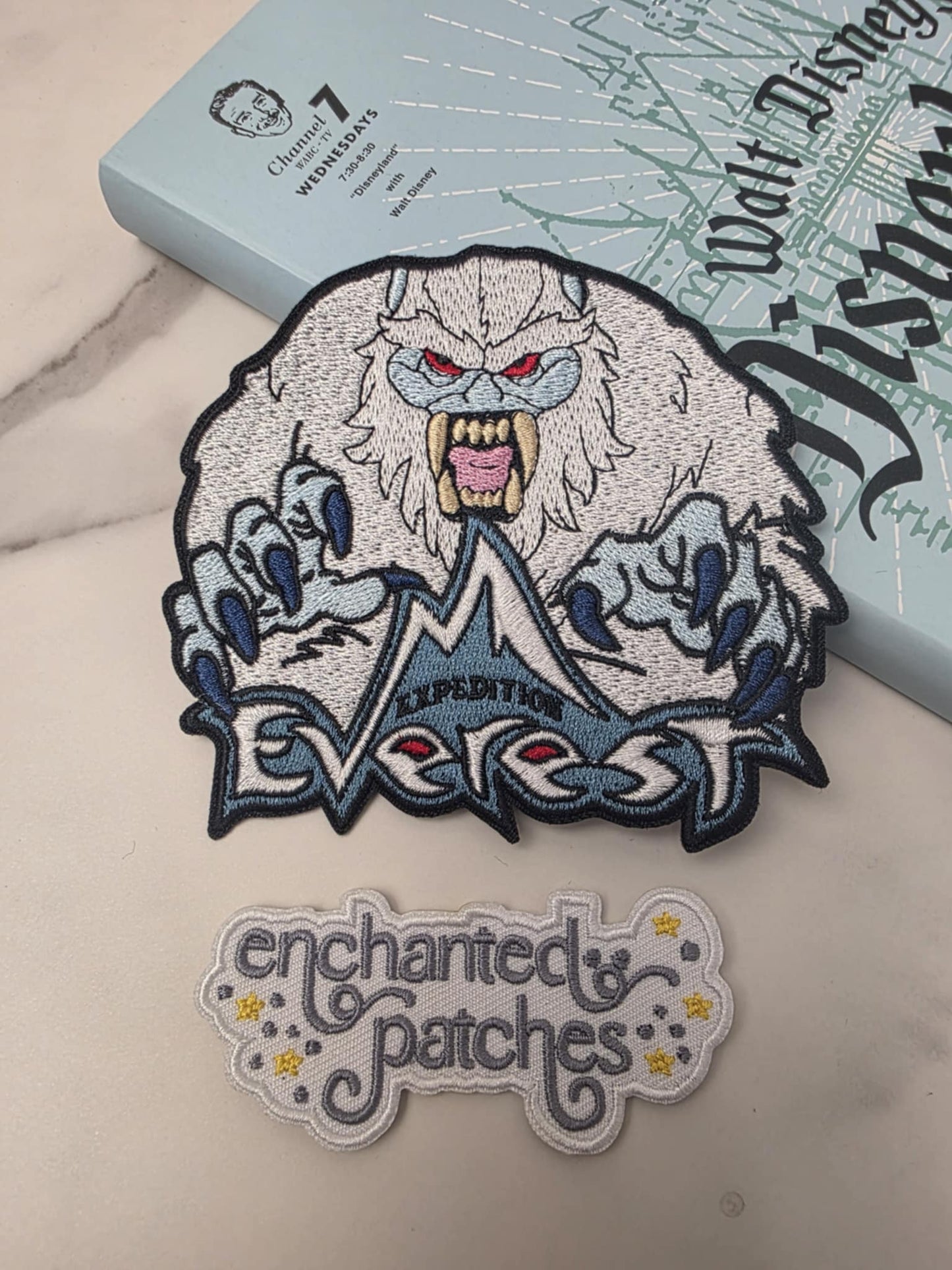 4" Blue Yeti from Happiest Park Snow Everest Mountain Ride Iron On Patch
