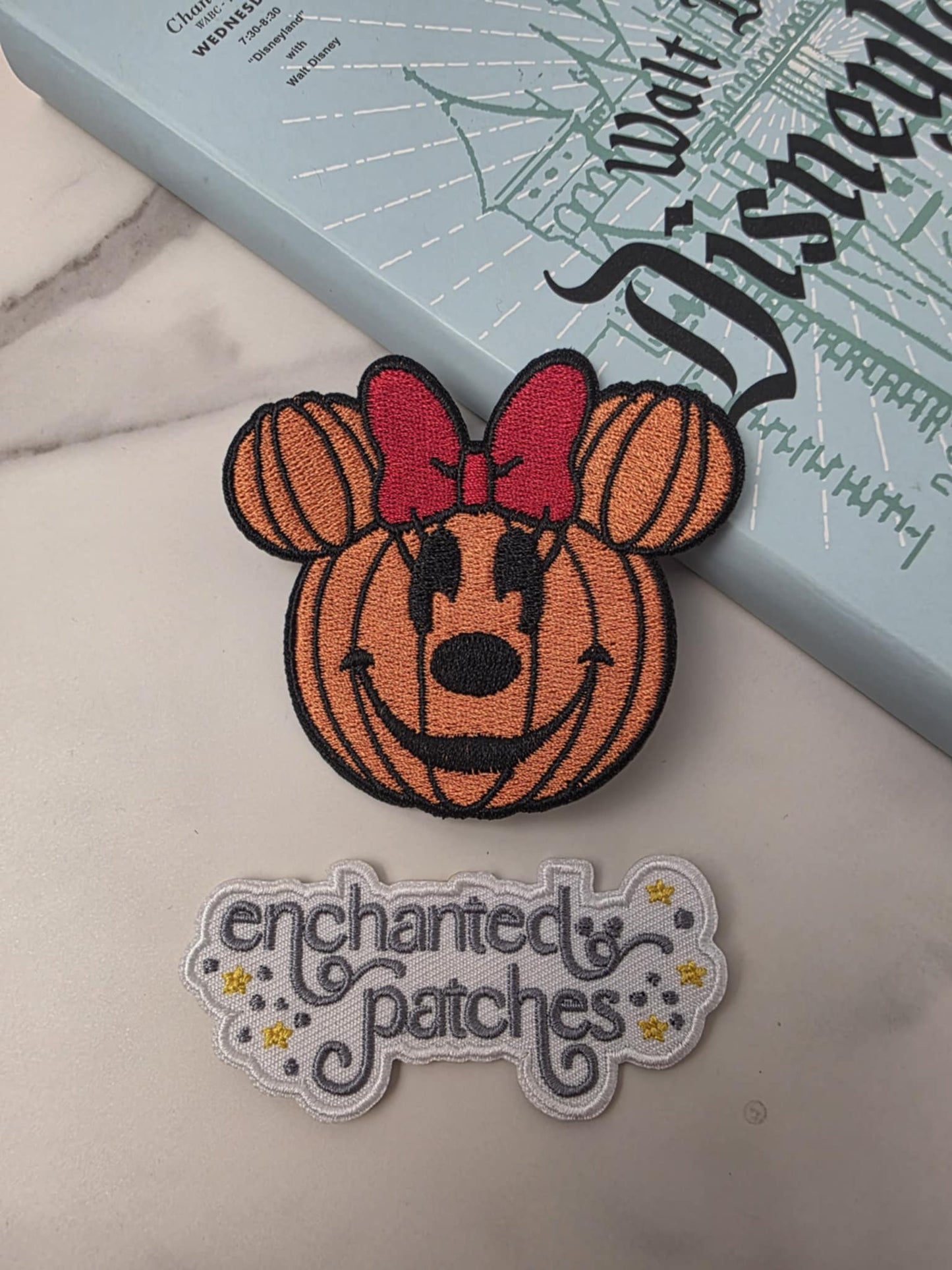 3" Happiest Park Halloween Girl Mouse Pumpkin Embroidered Iron On Patch