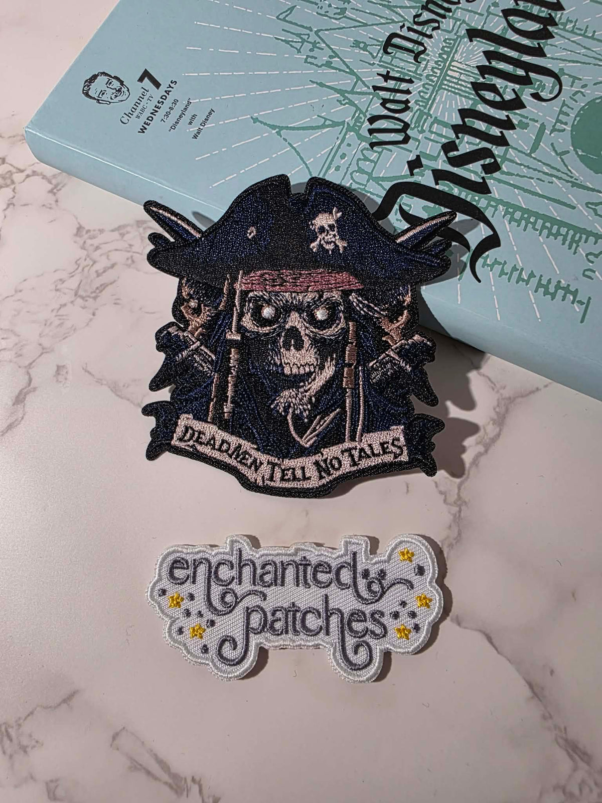 3.5" Dead Men Tell No Tales Pirates Happiest Park Ride Skull Iron On Patch