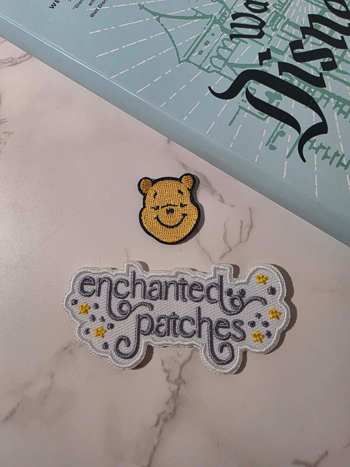 1" Mini Winnie the Pooh Head Embroidered Iron On Patch