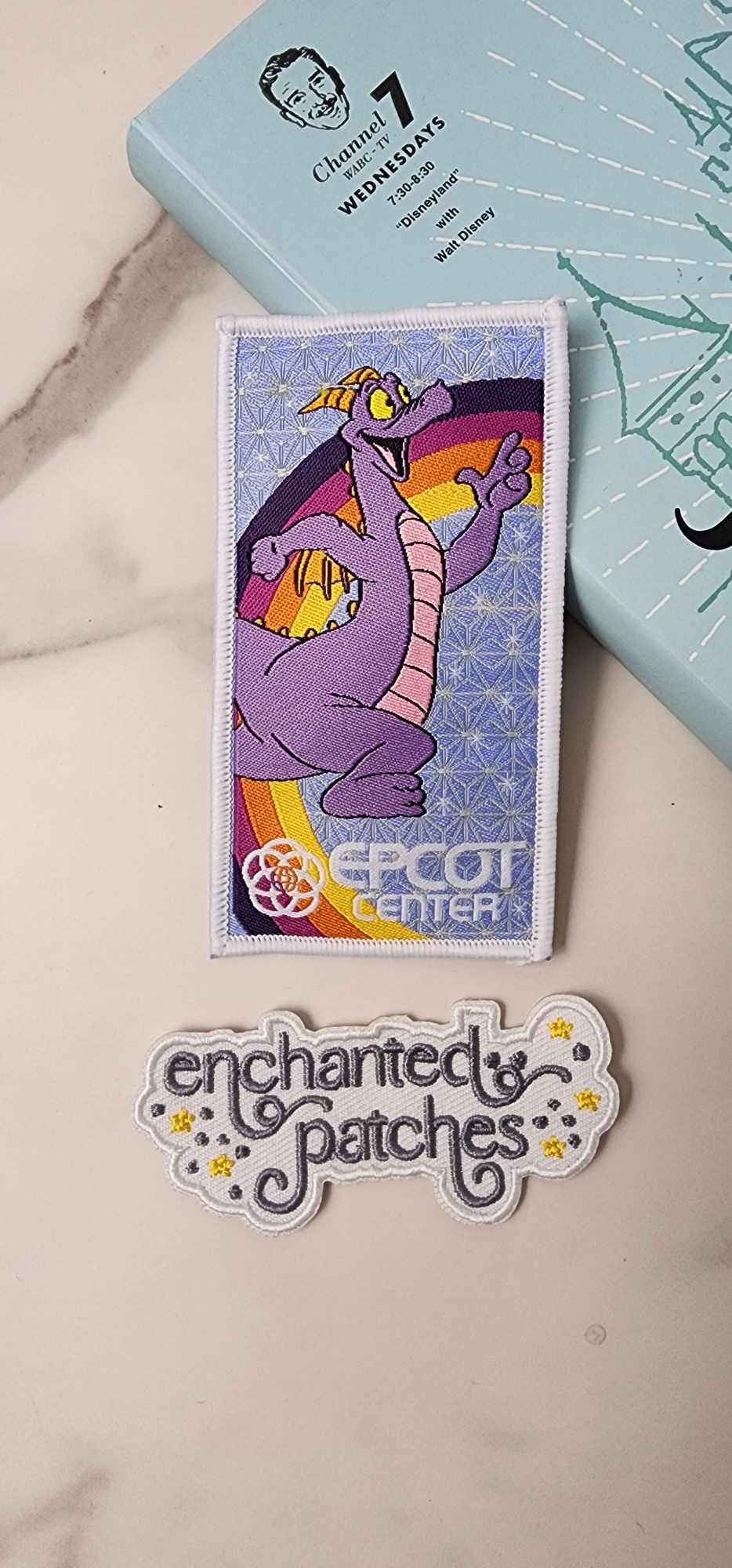 4" Purple Dragon Magical Park Woven Iron On Patch