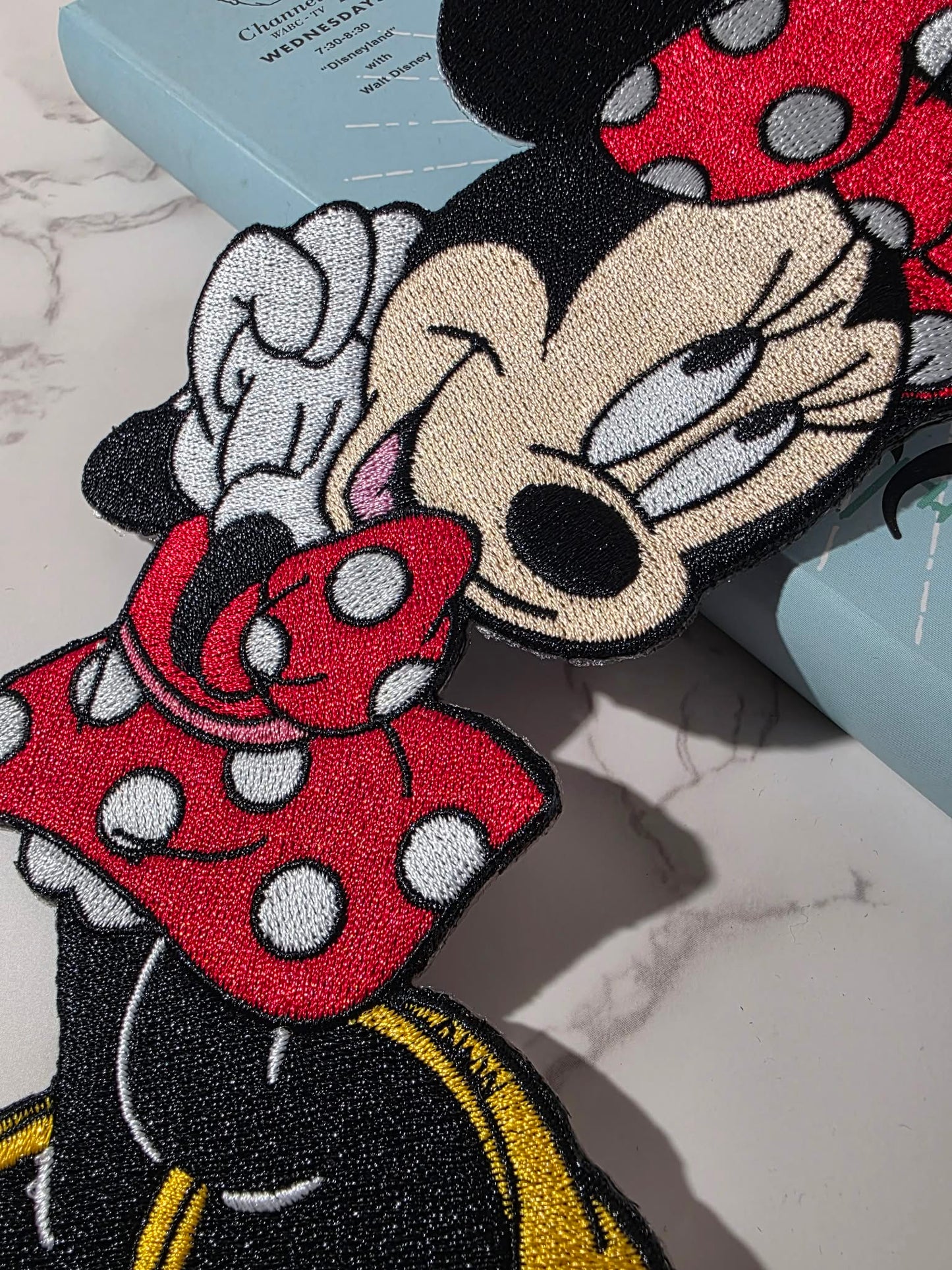 8" XL Happiest Girl Mouse Whole Body Embroidered Iron On Patch