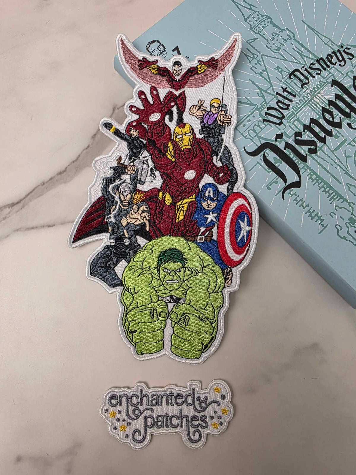 CLEARANCE - XL 8" Happiest Park Super Hero Boy Family Iron On Patch