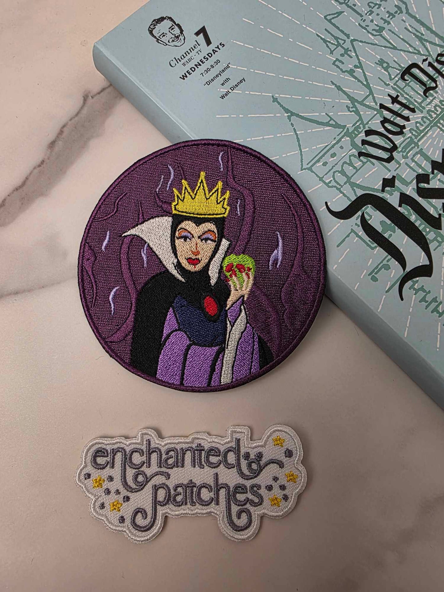 LAST TWO - 3.5" Evil Queen Holding Bad Apple Fair Skin Princess Embroidered Iron On Patch